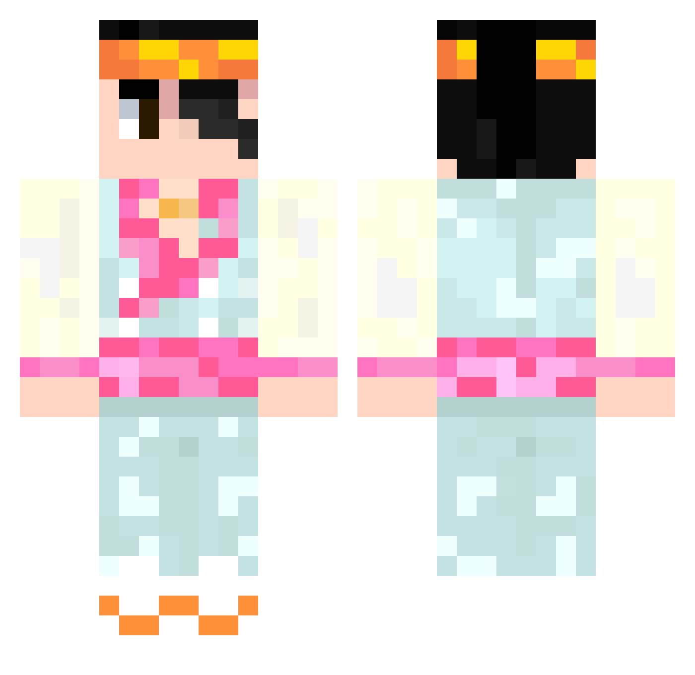 Kazak Minecraft skin, front and back view