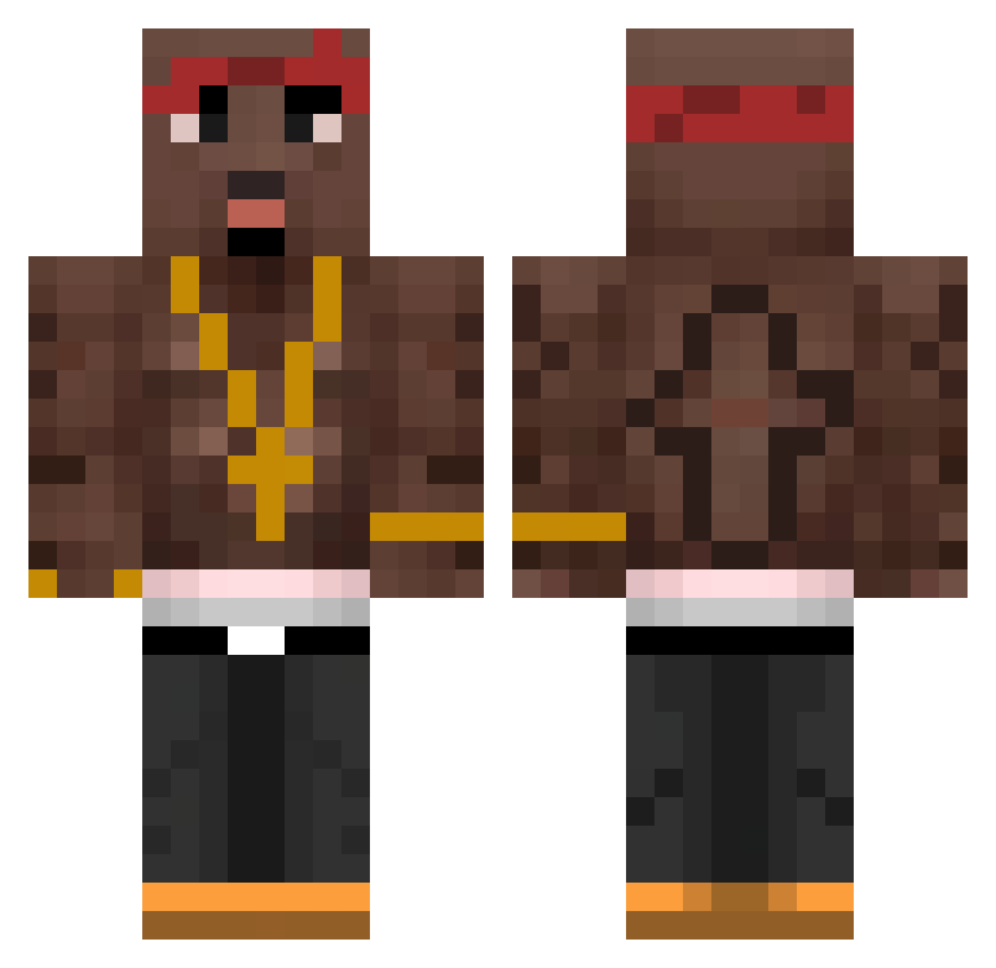 benefeboixD Minecraft skin, front and back view