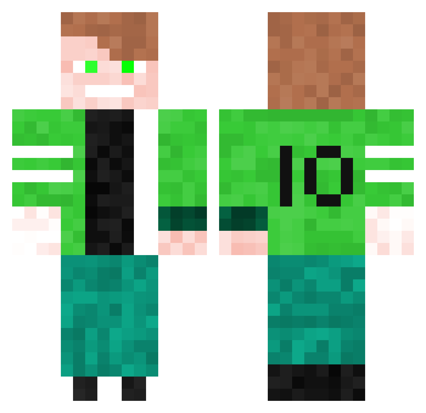 Georgestg2 Minecraft skin, front and back view