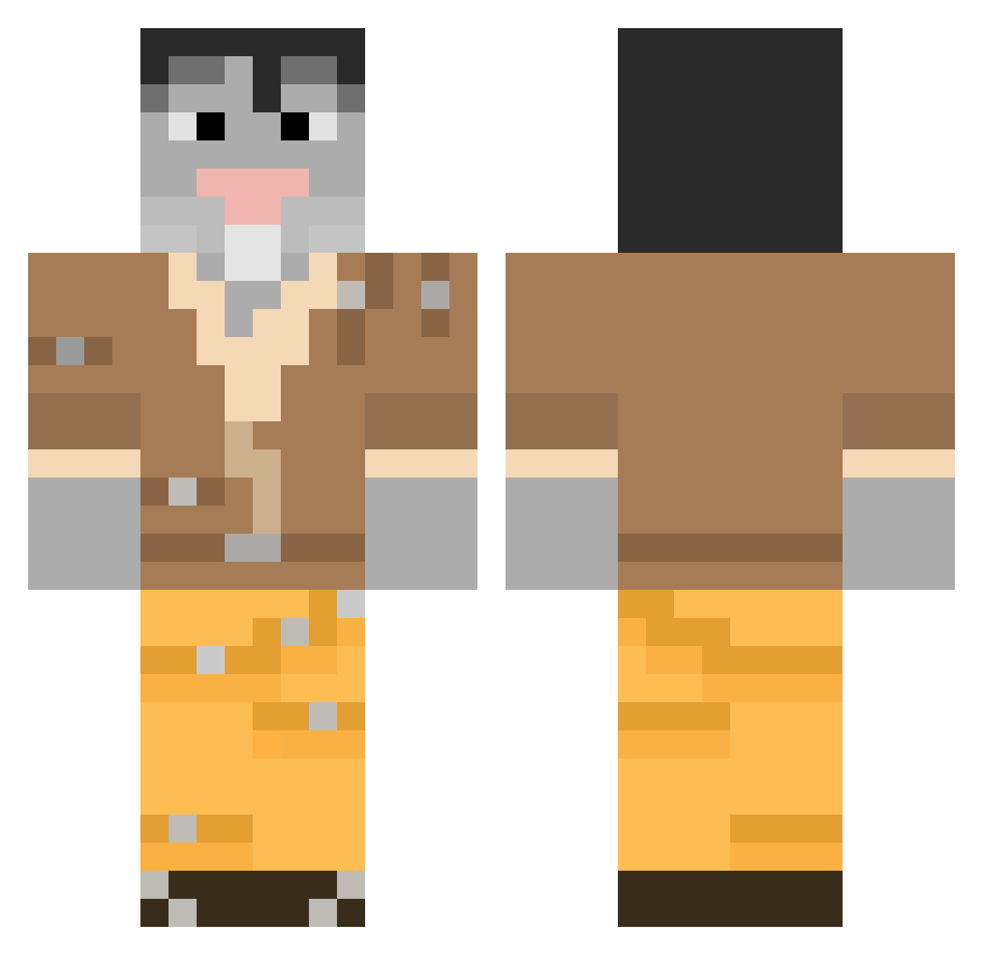 seasofrhye Minecraft skin, front and back view