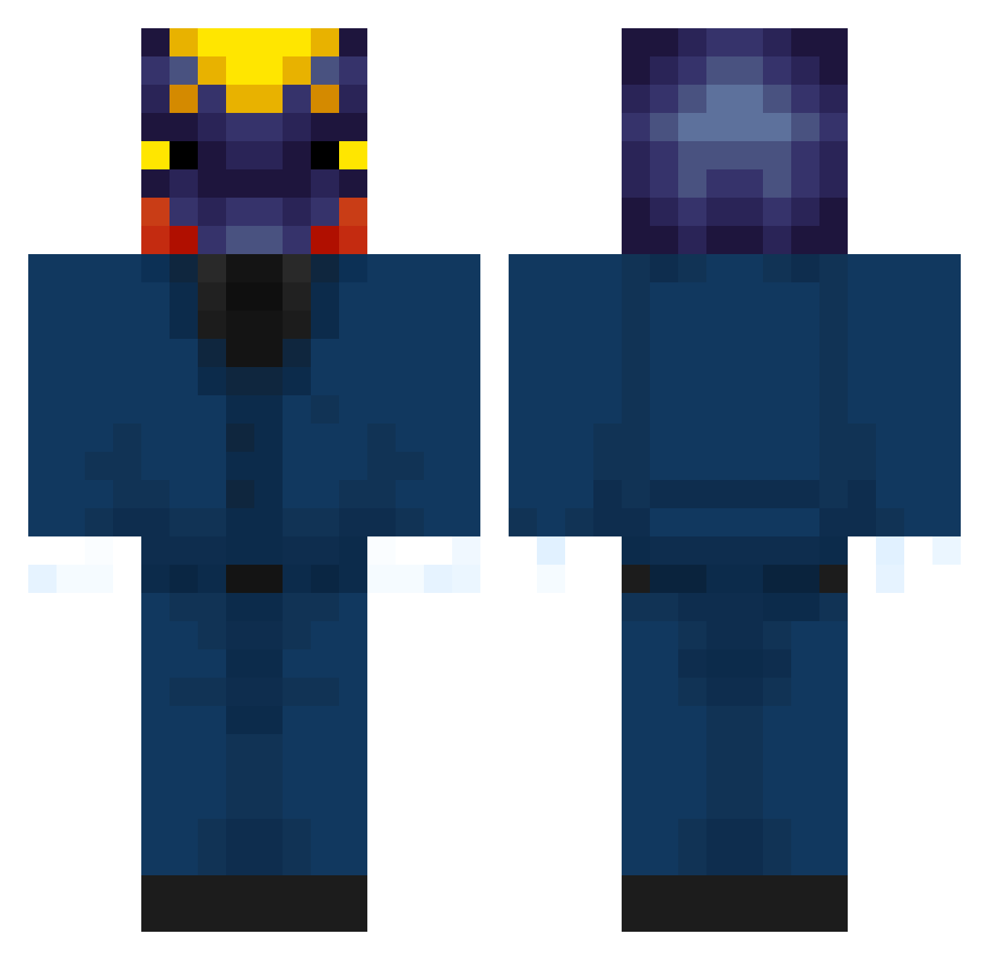 JPrimee Minecraft skin, front and back view