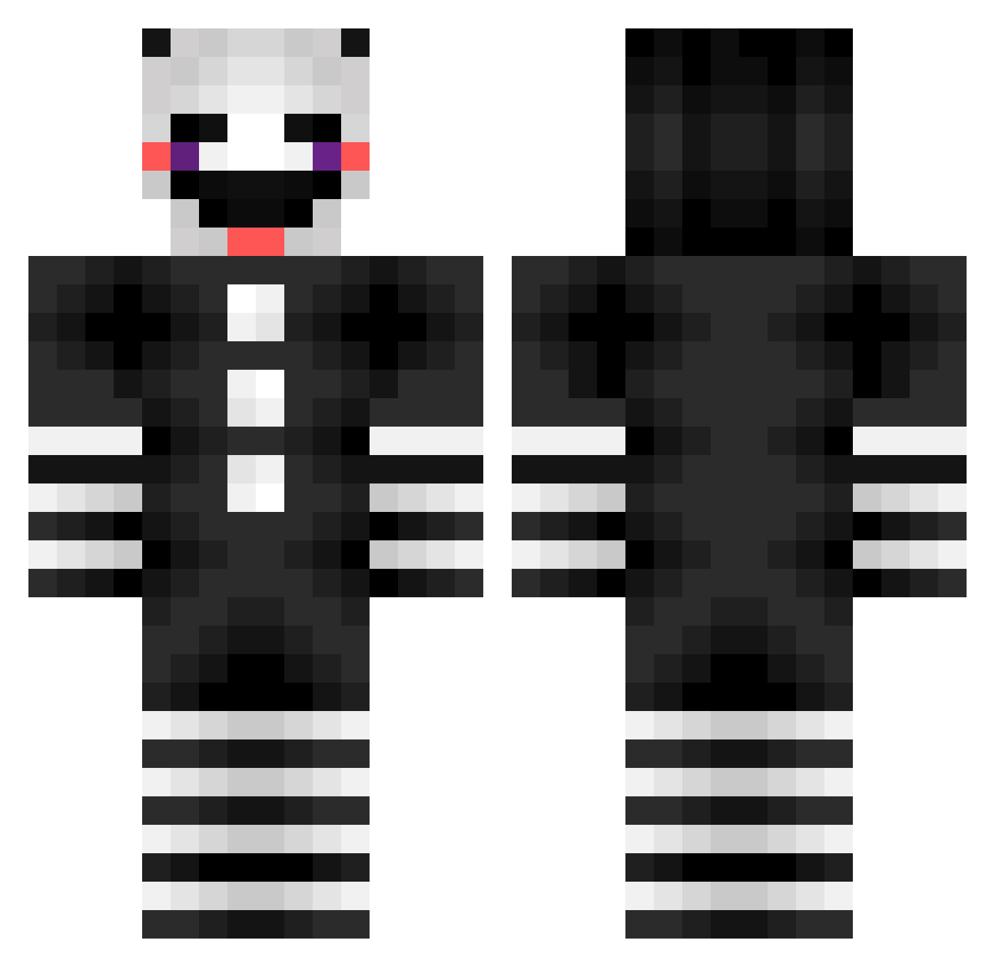 ShadowSlajmik Minecraft skin, front and back view