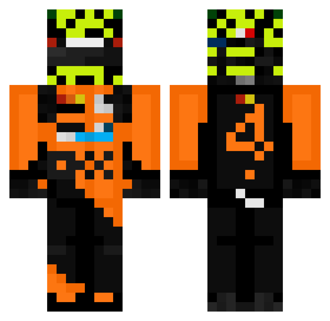 Kennoottt Minecraft skin, front and back view