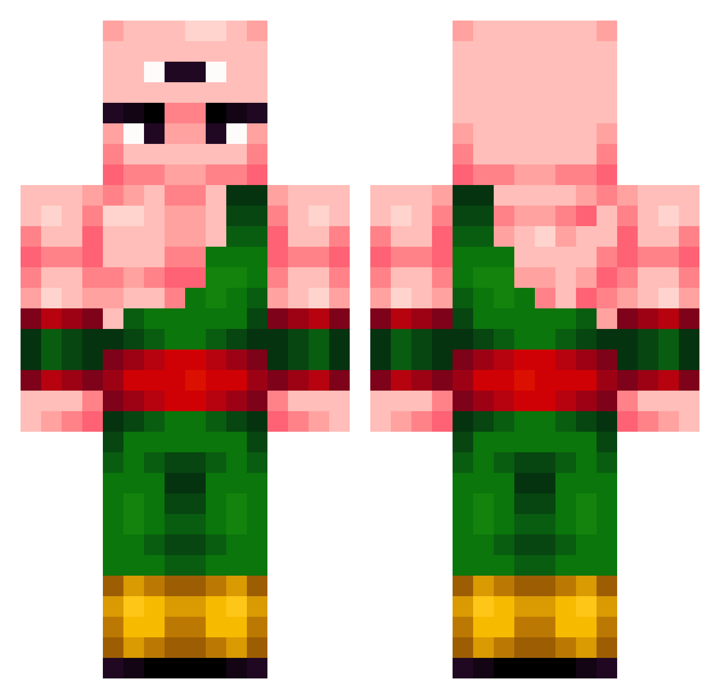 BritChad Minecraft skin, front and back view