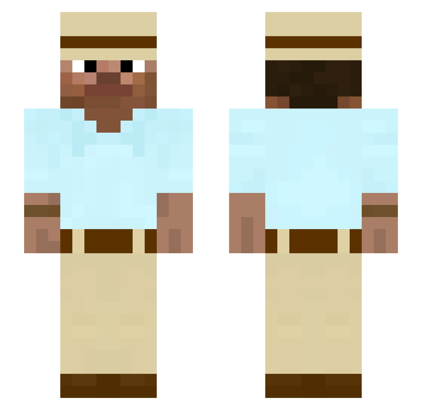 411kk Minecraft skin, front and back view
