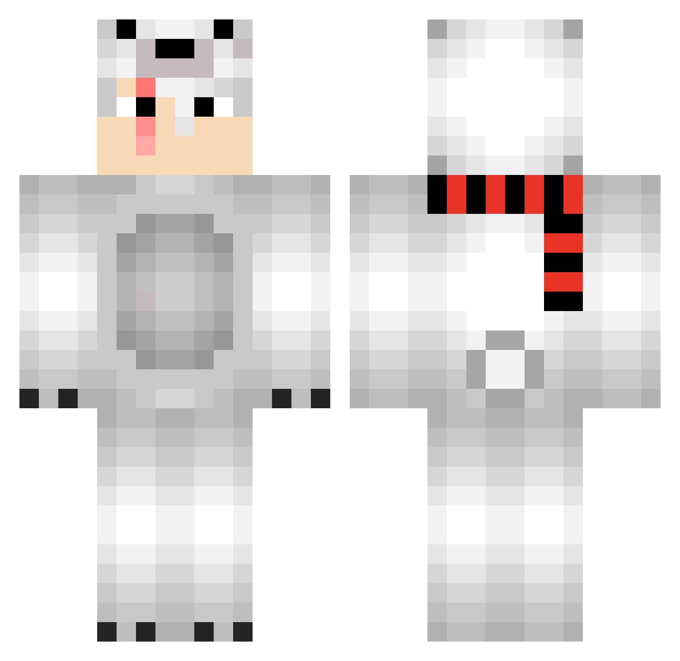GTMusic Minecraft skin, front and back view