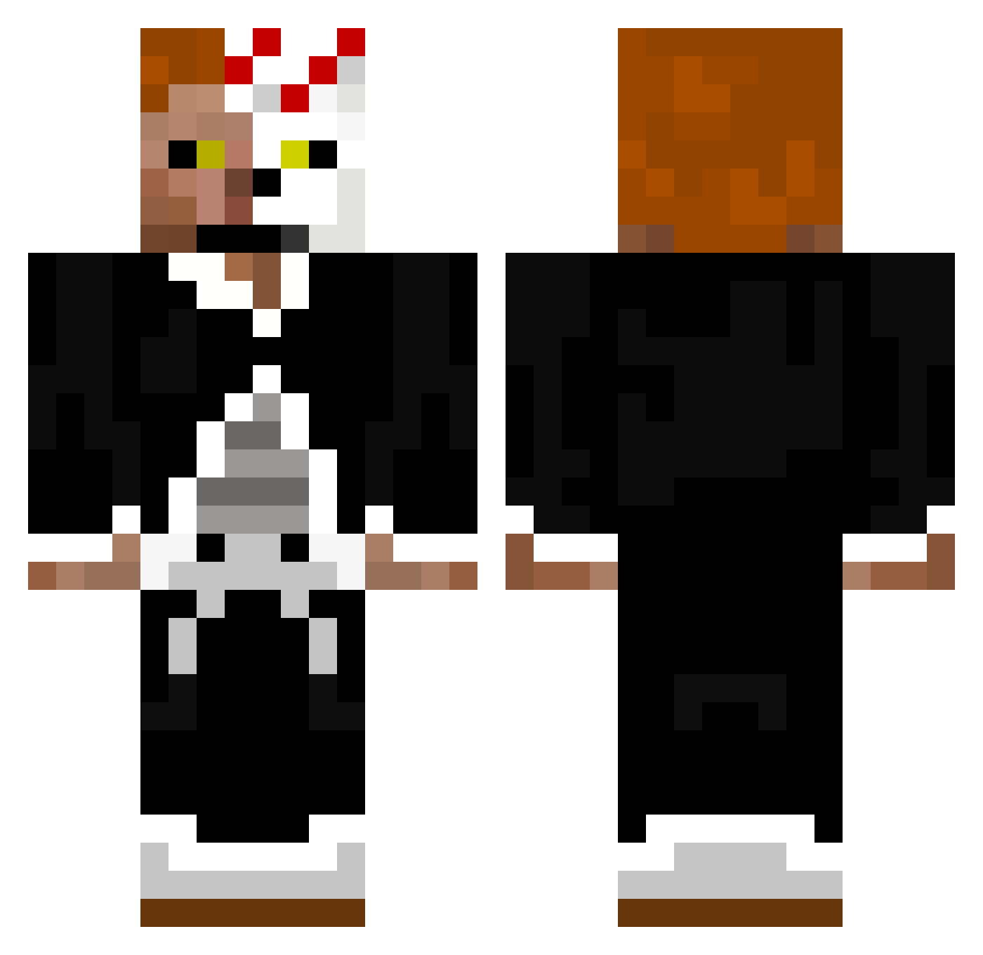 Mider Minecraft skin, front and back view