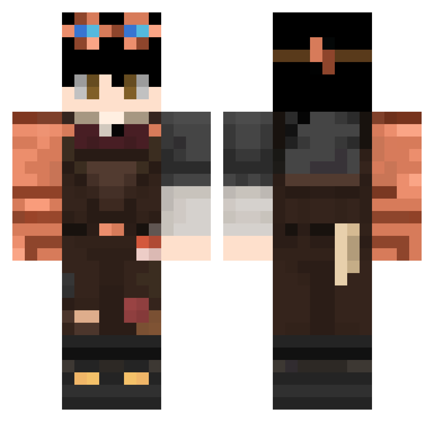 icrooo Minecraft skin, front and back view