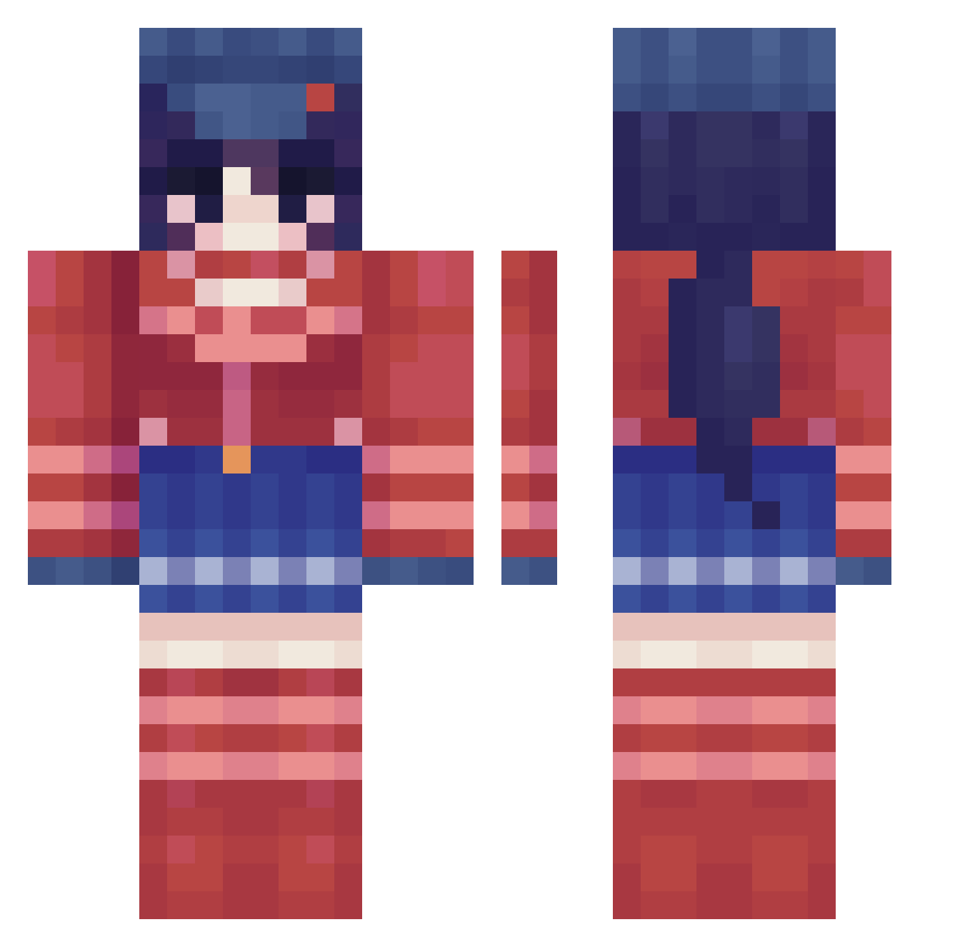GoonerCorp Minecraft skin, front and back view