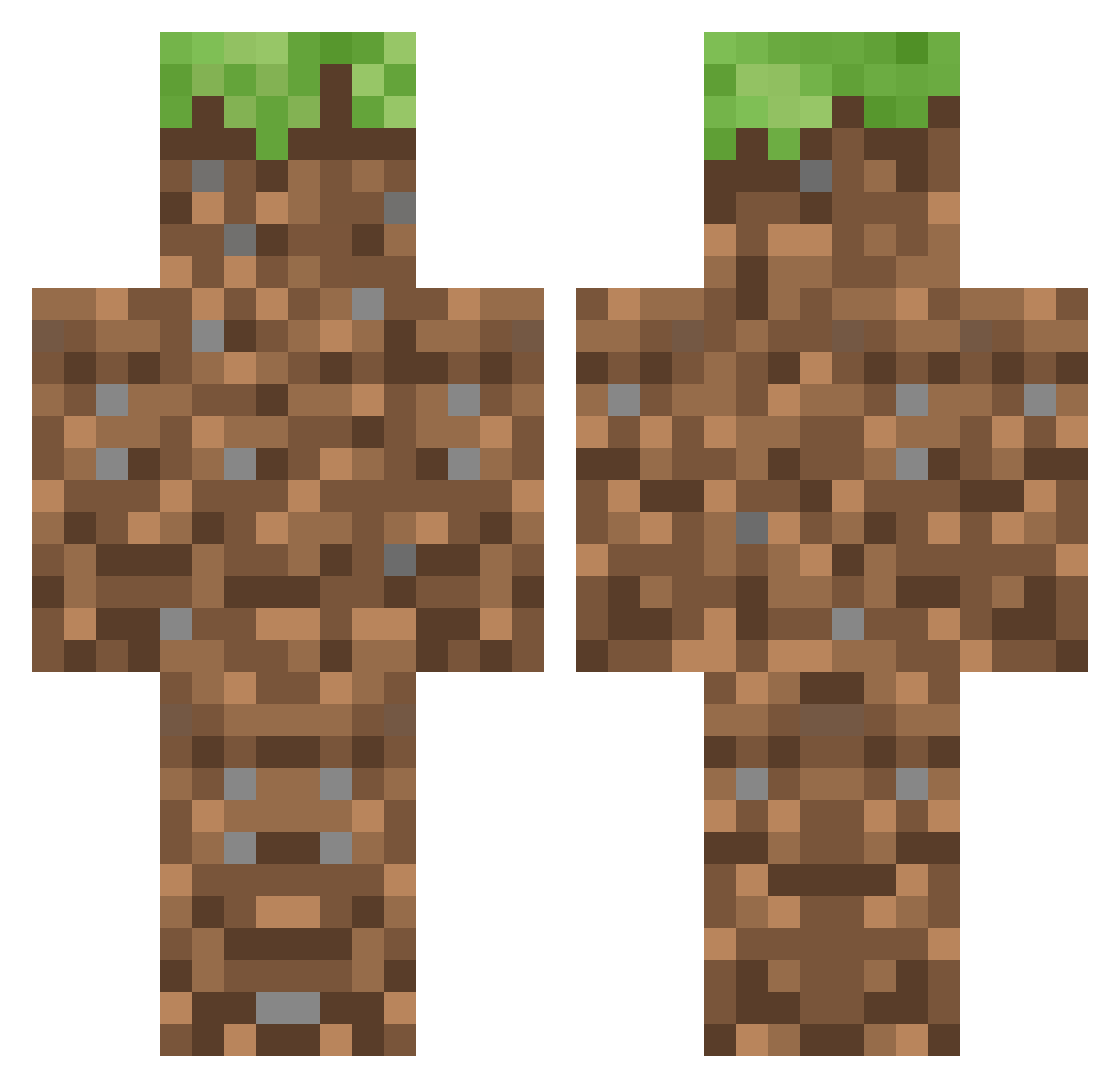 Donnetti Minecraft skin, front and back view