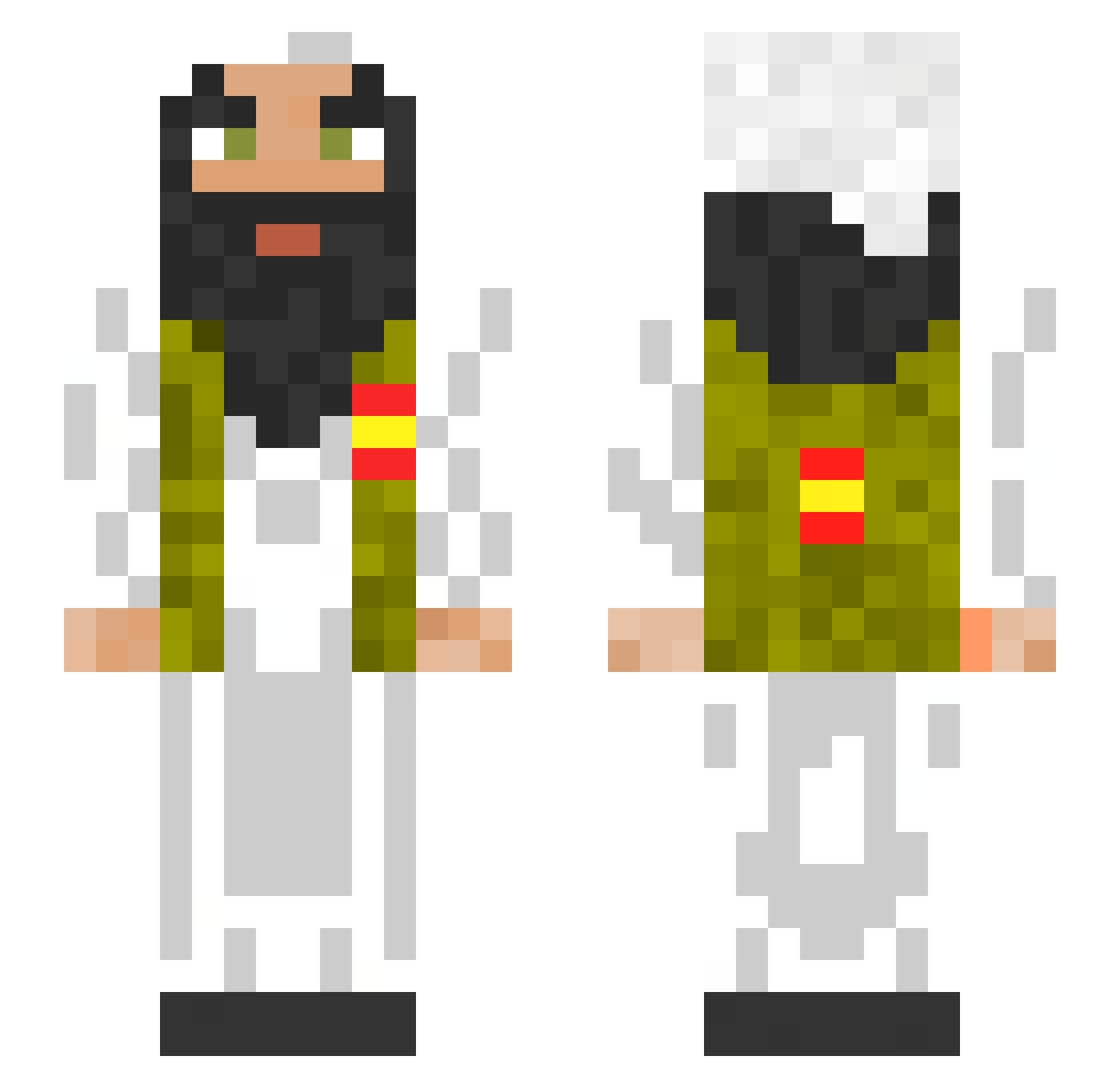 Thasariel Minecraft skin, front and back view