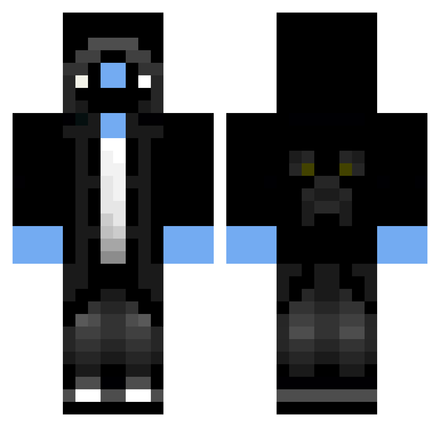IDKHaoo Minecraft skin, front and back view