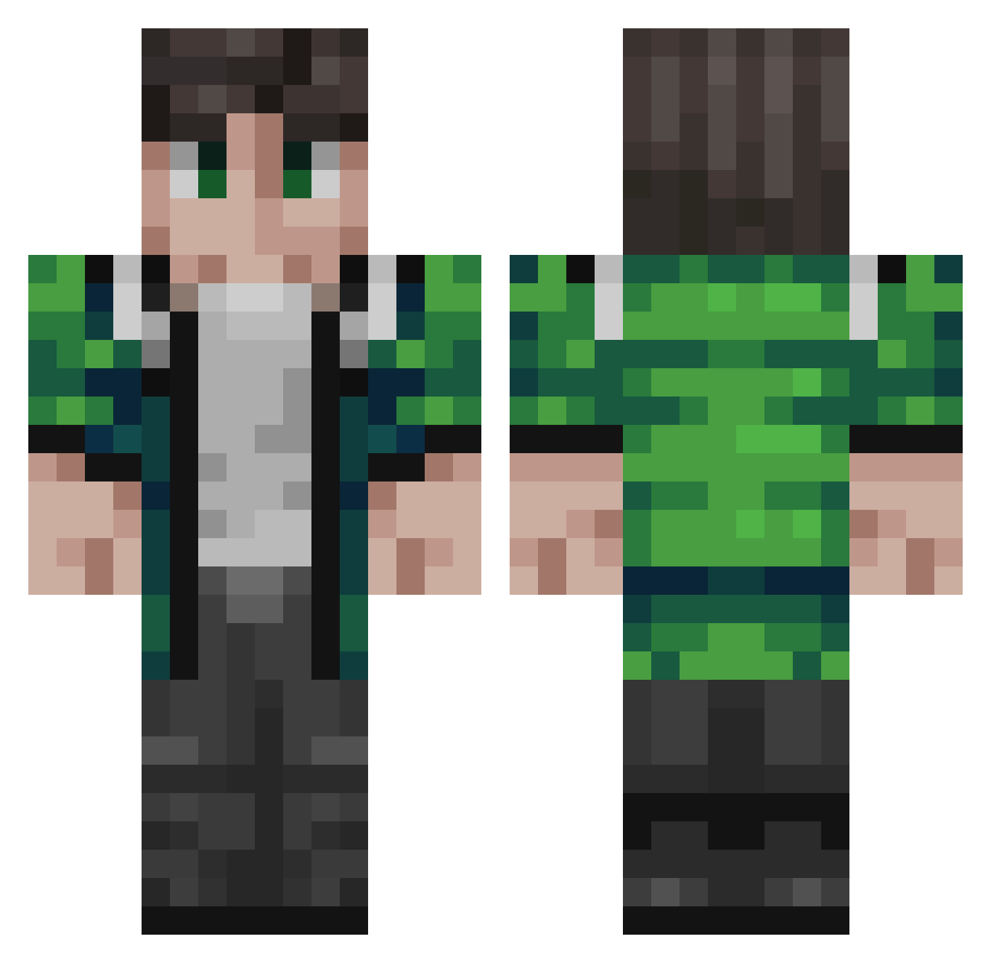 KnyazI Minecraft skin, front and back view