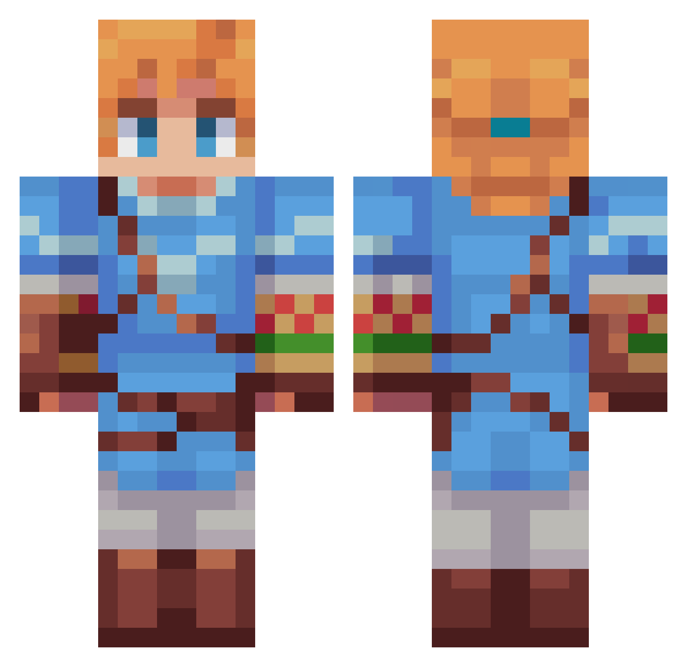 emoyoongie Minecraft skin, front and back view