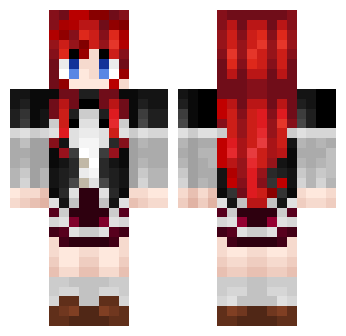 Blitzgamer_TK Minecraft skin, front and back view