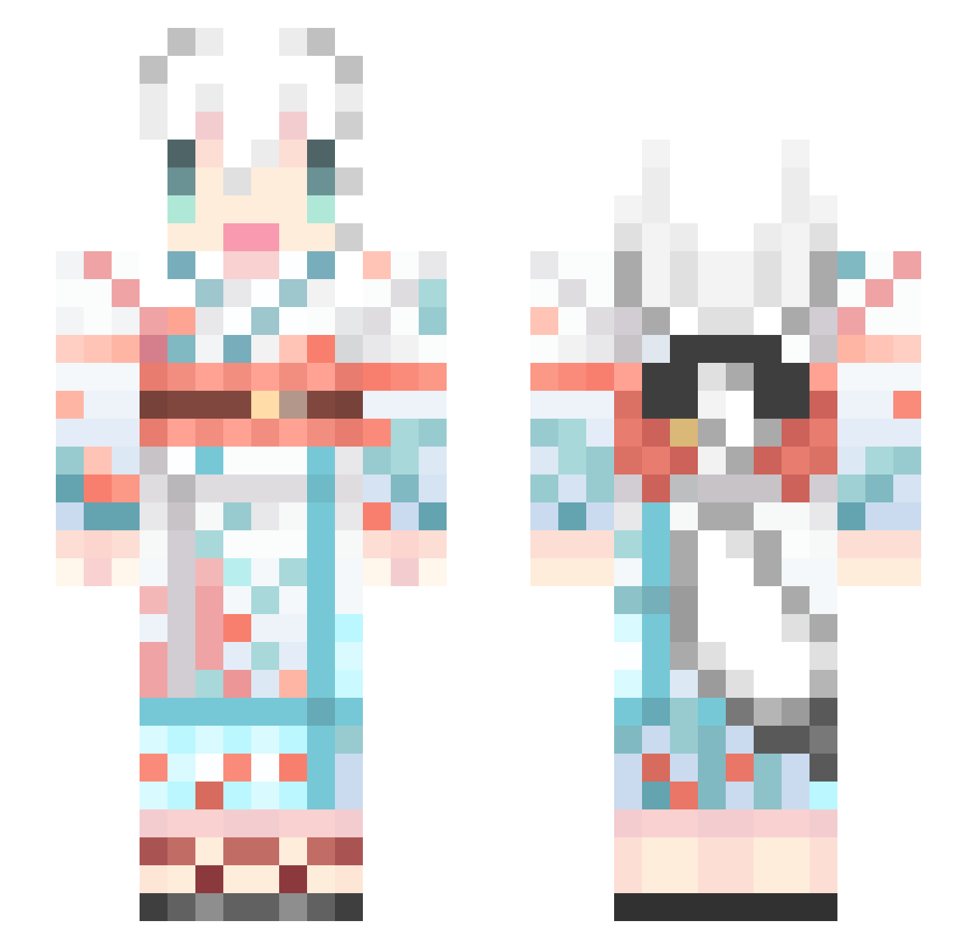 Haiya0430_ Minecraft skin, front and back view