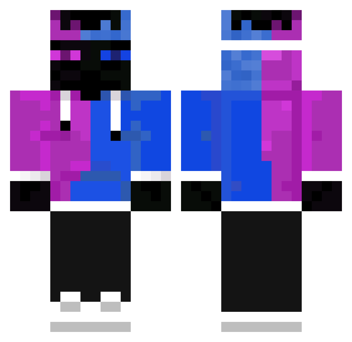 Rochen Minecraft skin, front and back view