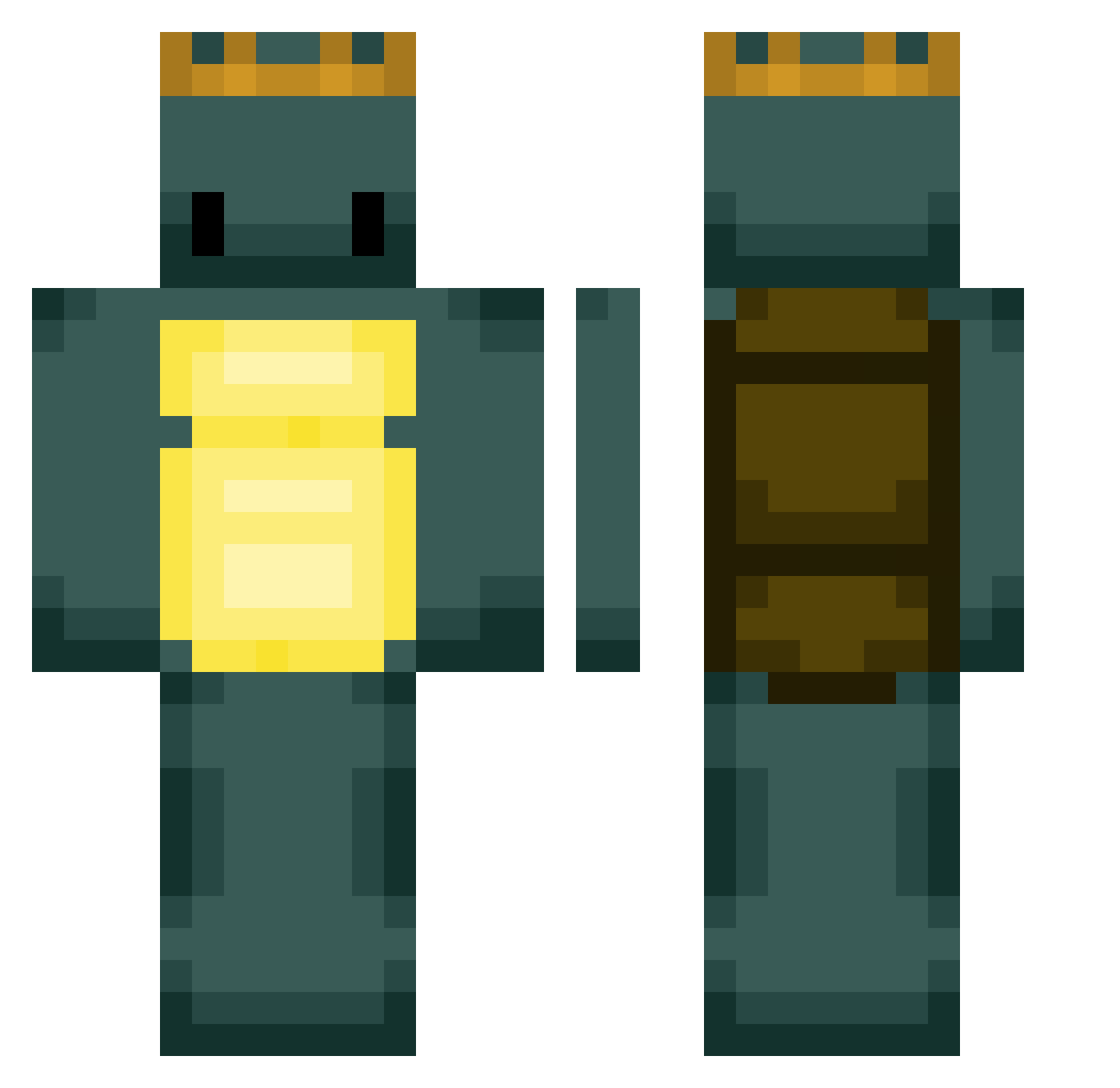 leezidePVP Minecraft skin, front and back view