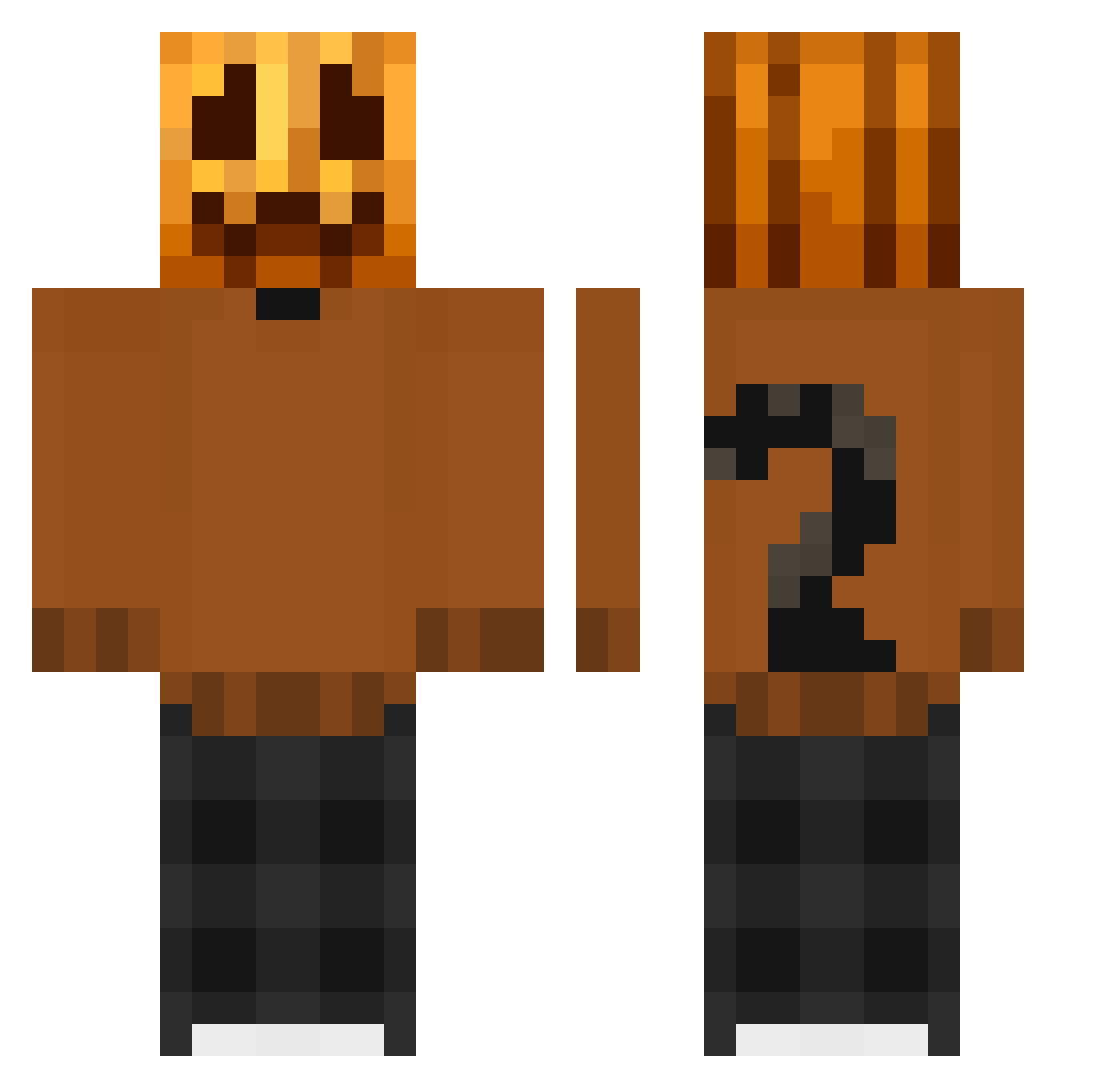 2lsy Minecraft skin, front and back view