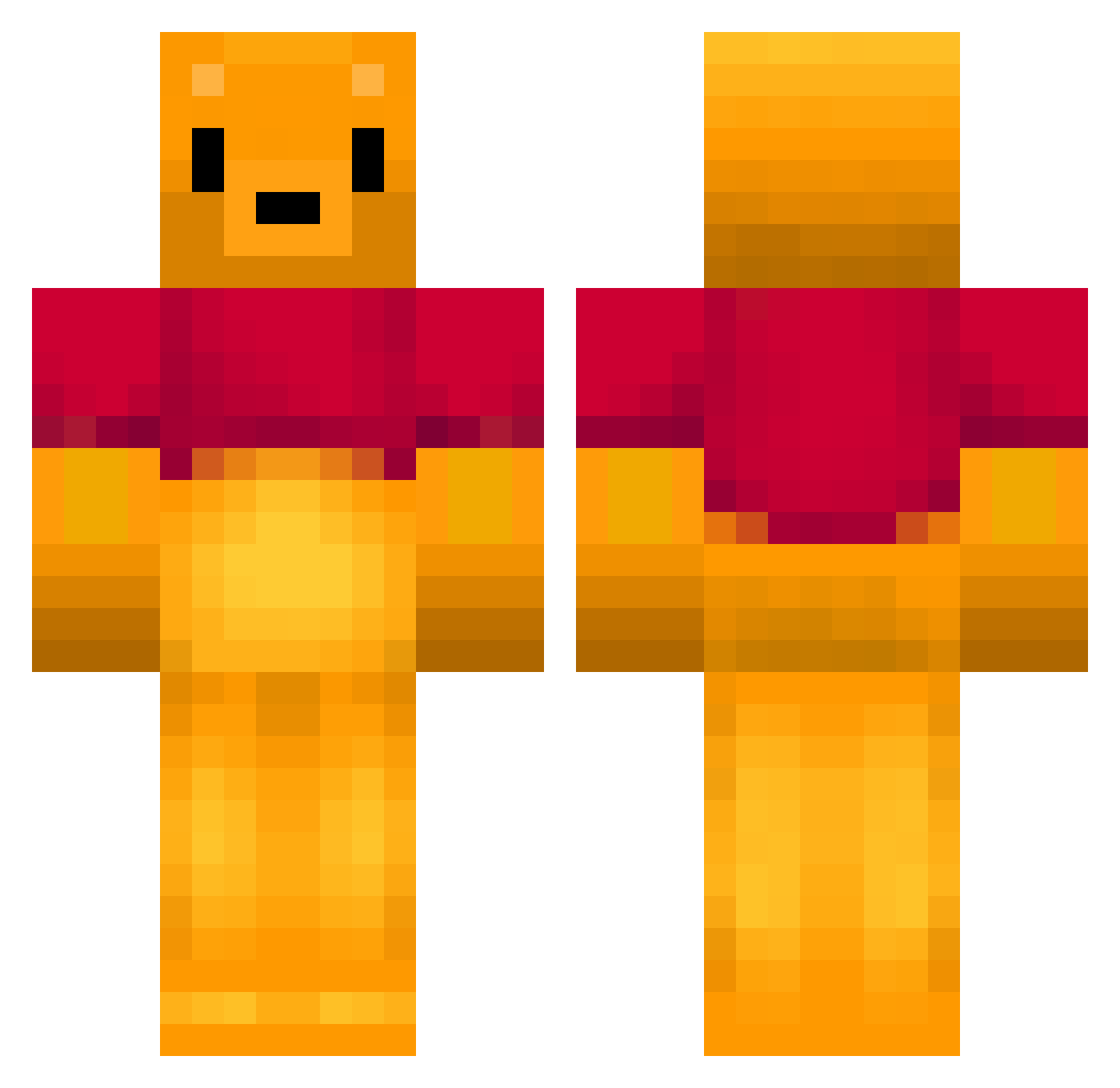 Cactuself1997 Minecraft skin, front and back view