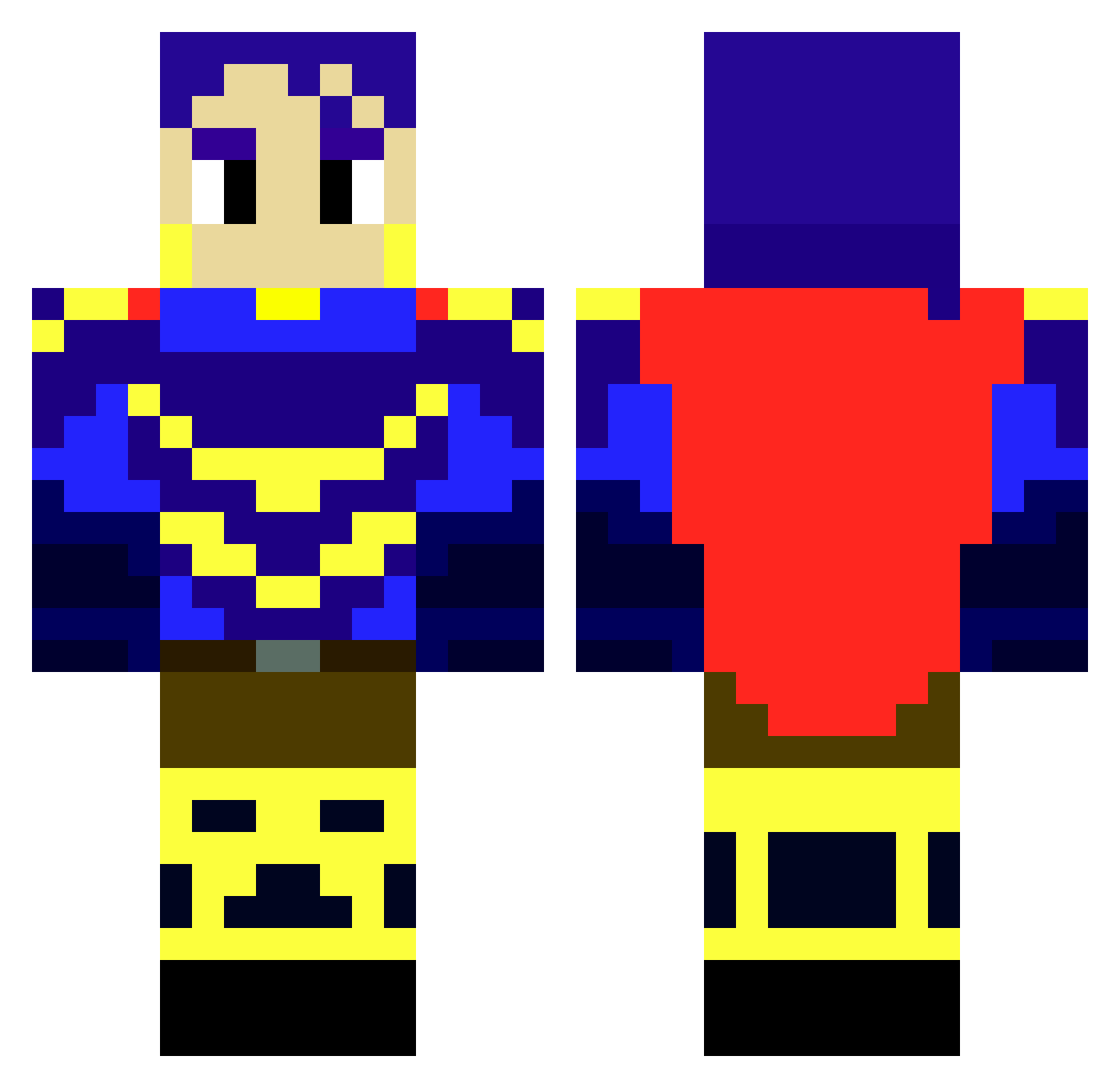 DAConor Minecraft skin, front and back view