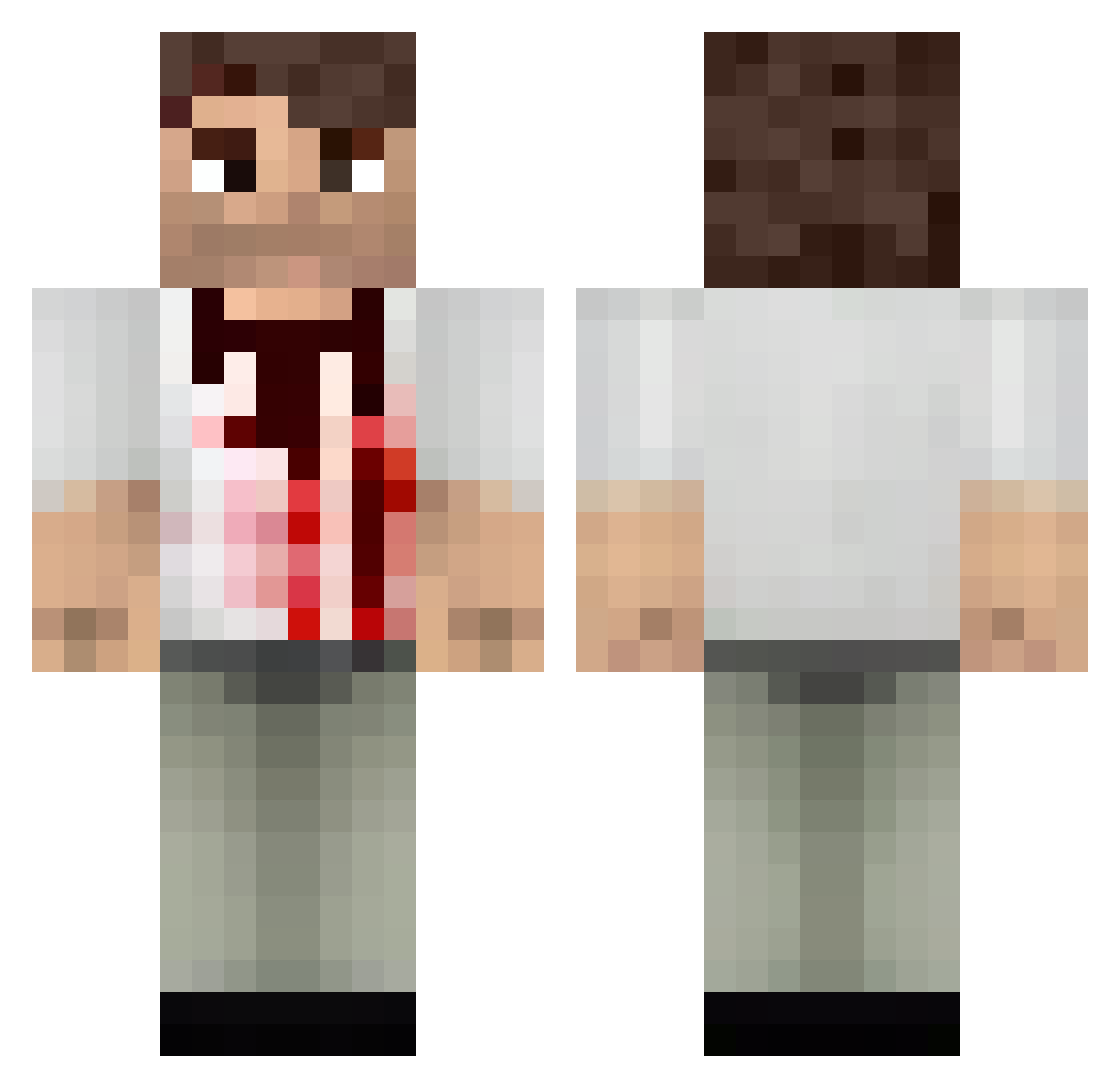 DextersBrother Minecraft skin, front and back view