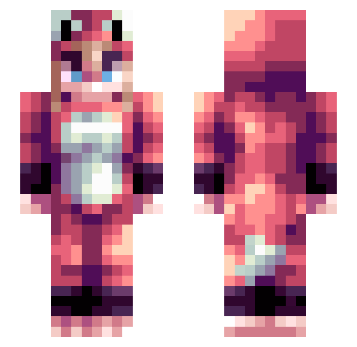 OreoCatt Minecraft skin, front and back view