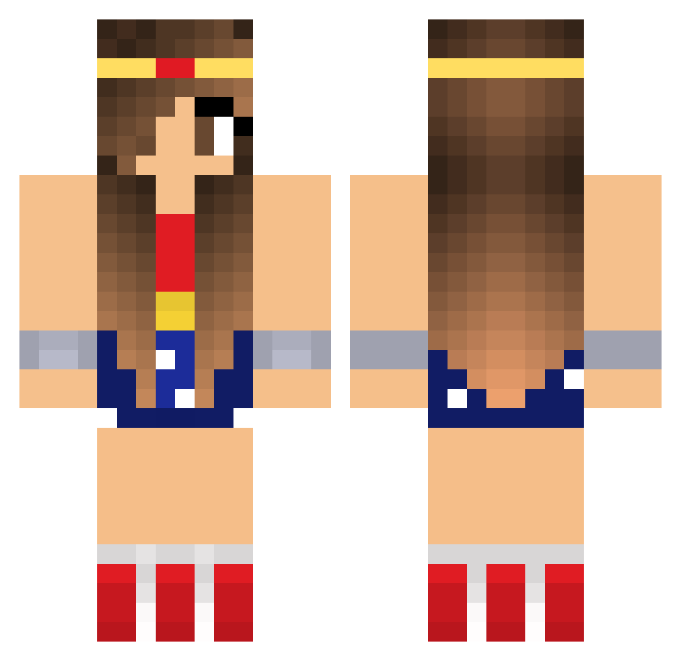 CampingOG Minecraft skin, front and back view