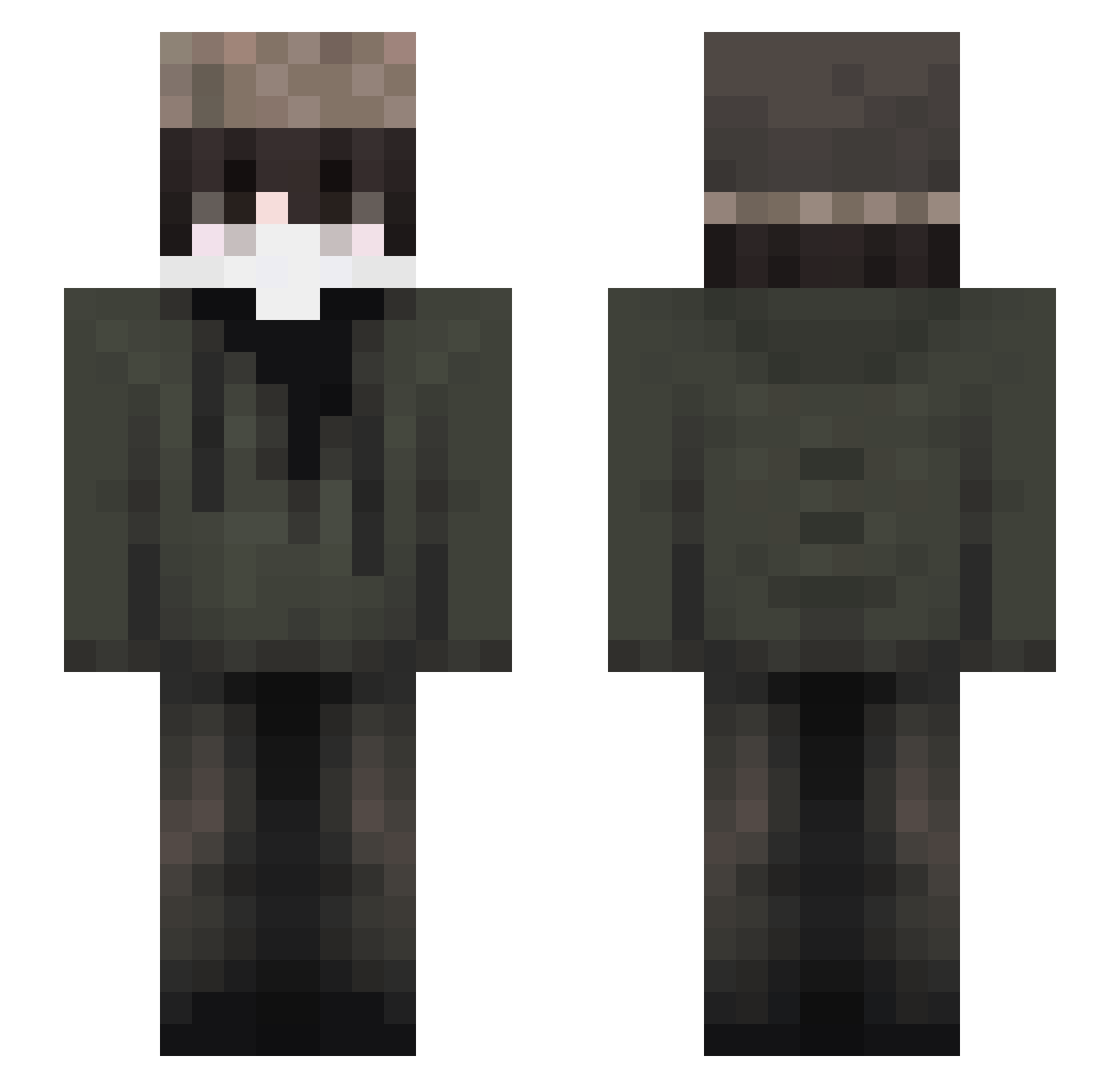 nikzc Minecraft skin, front and back view