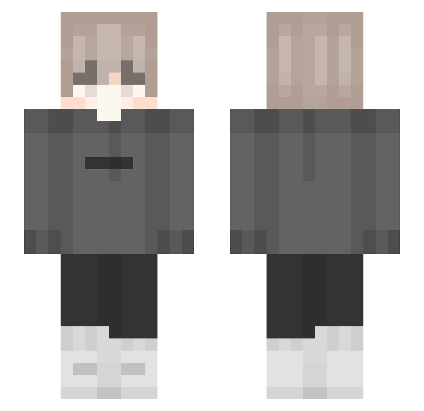Diorites Minecraft skin, front and back view