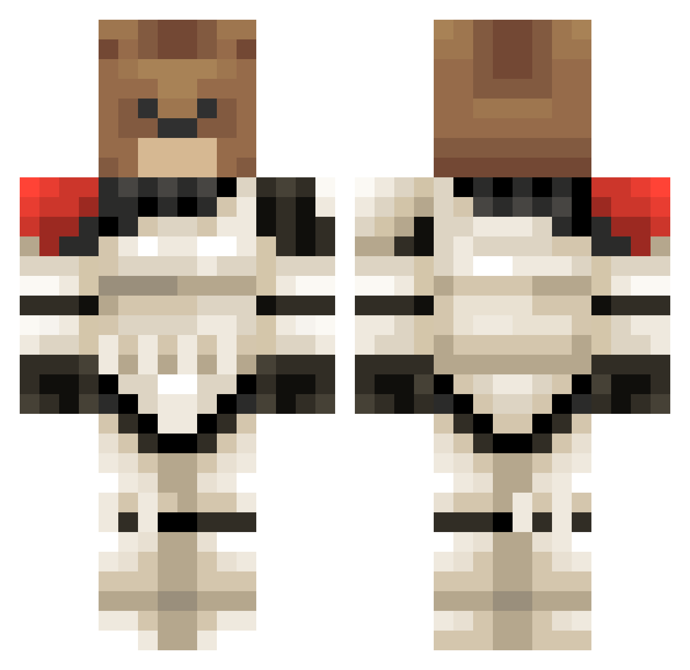 BrownBears Minecraft skin, front and back view