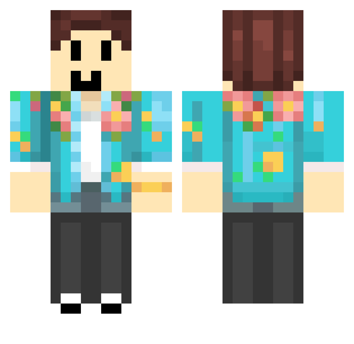 TheMasonPlayz Minecraft skin, front and back view