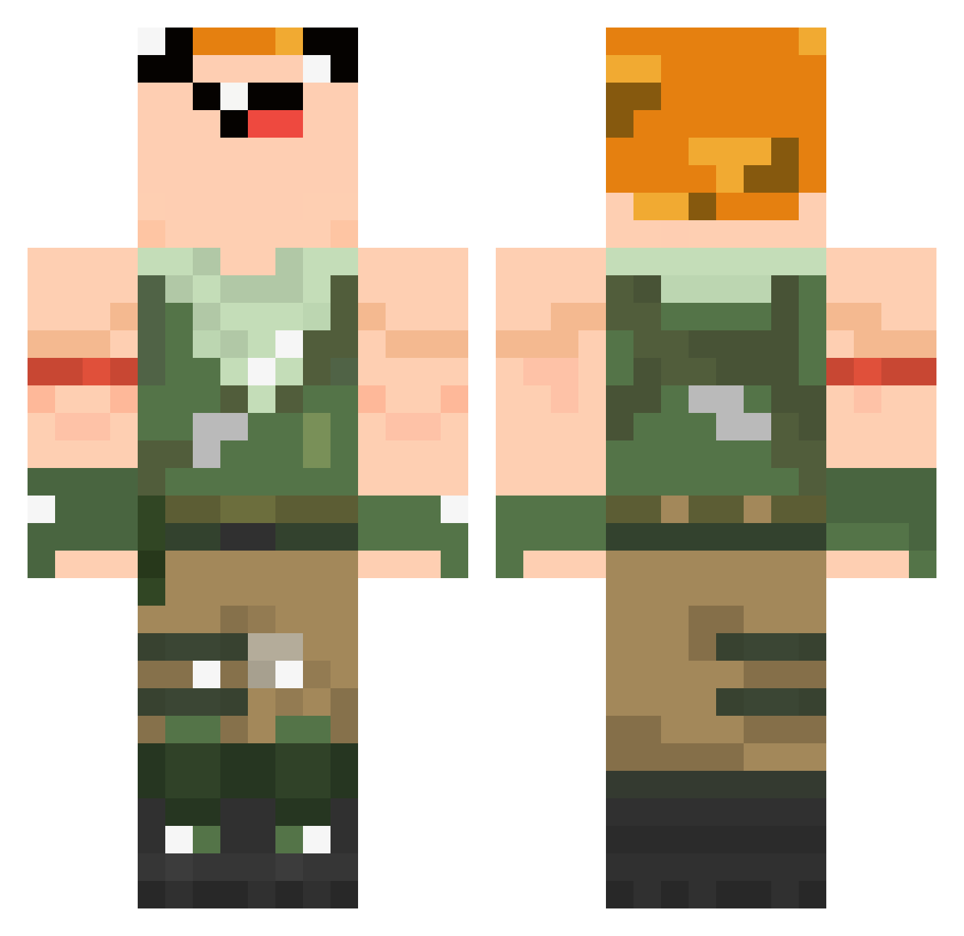 joshrobn Minecraft skin, front and back view