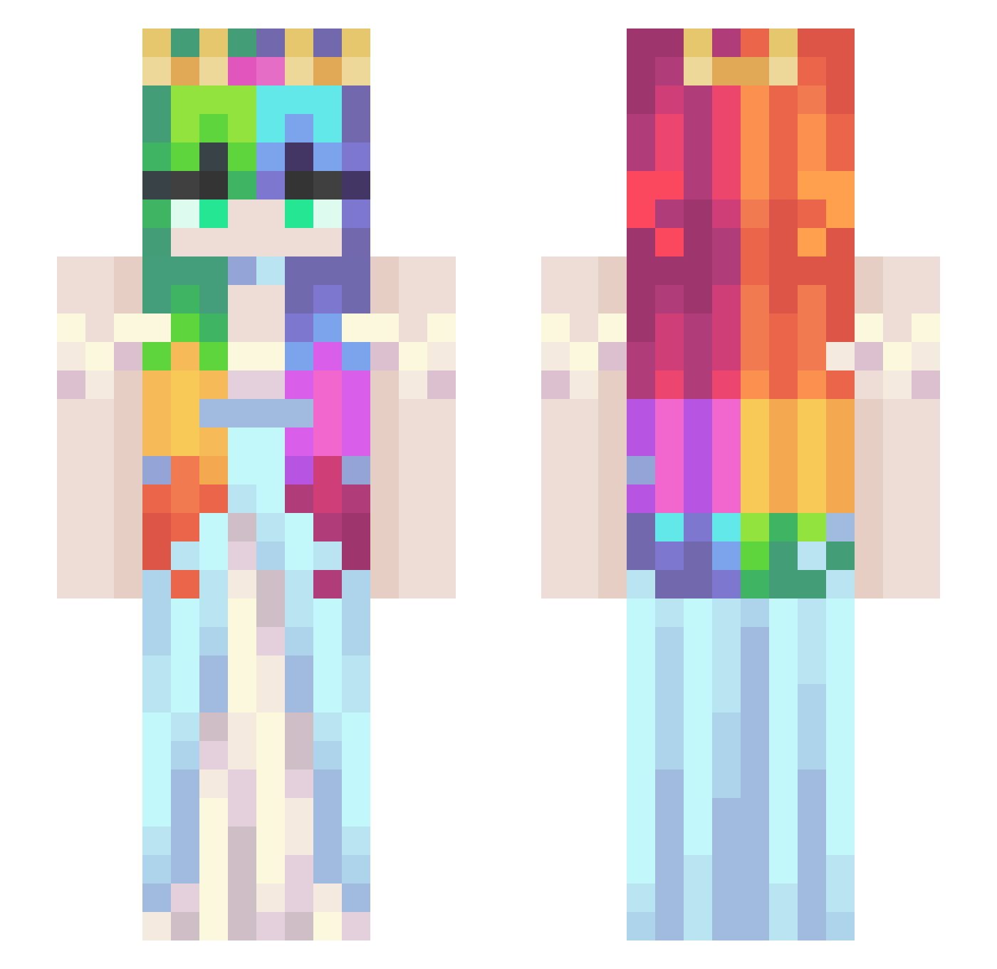 SilverW0lf Minecraft skin, front and back view