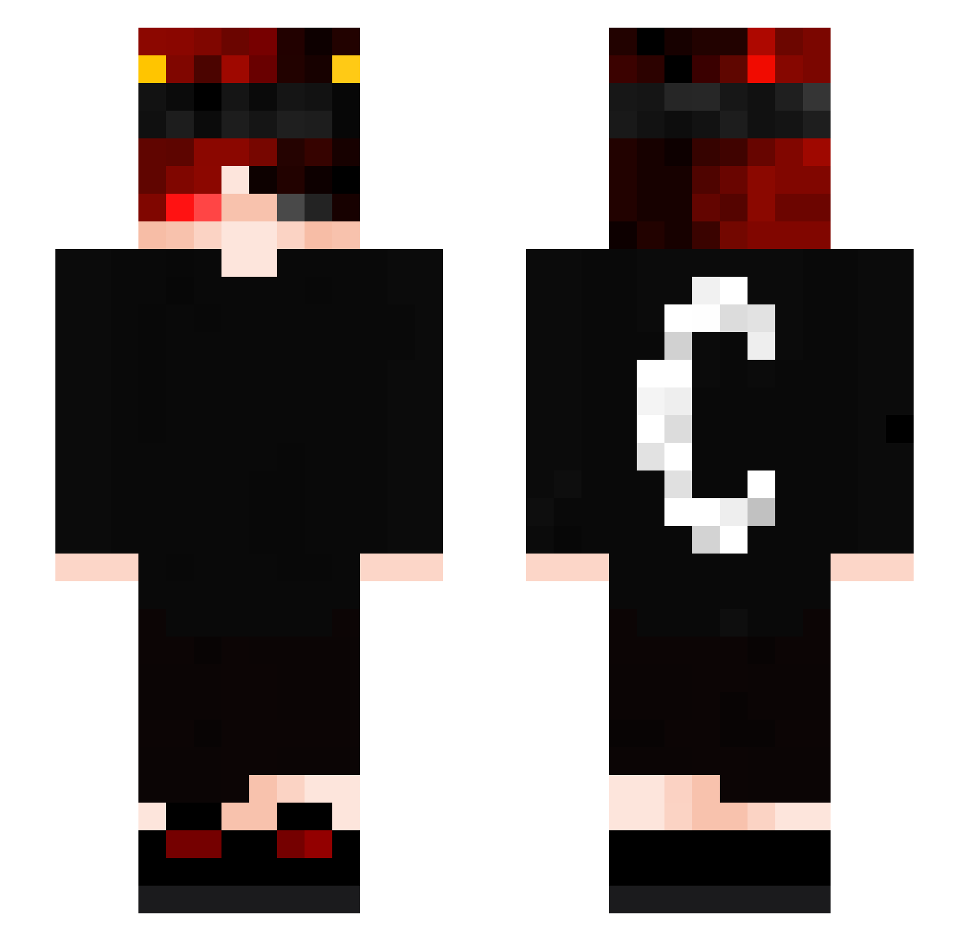 _Whiite_ Minecraft skin, front and back view