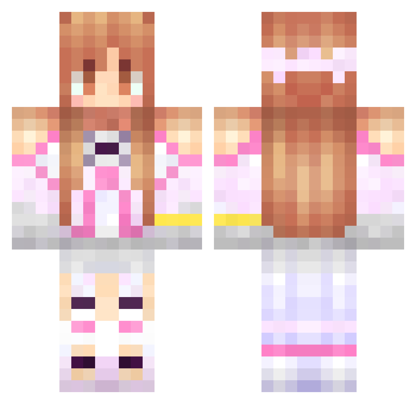 AshLivea Minecraft skin, front and back view