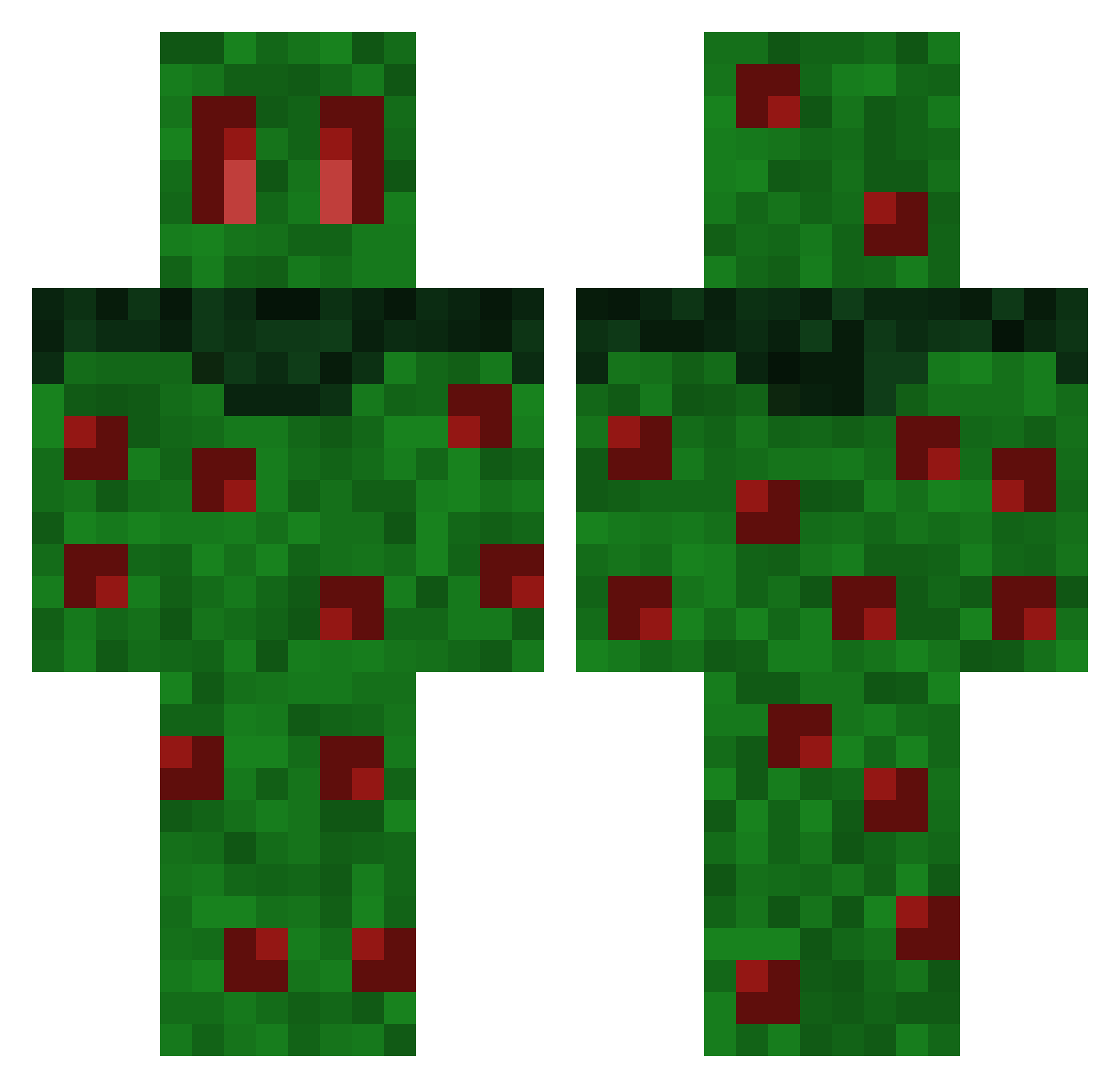 bichless Minecraft skin, front and back view