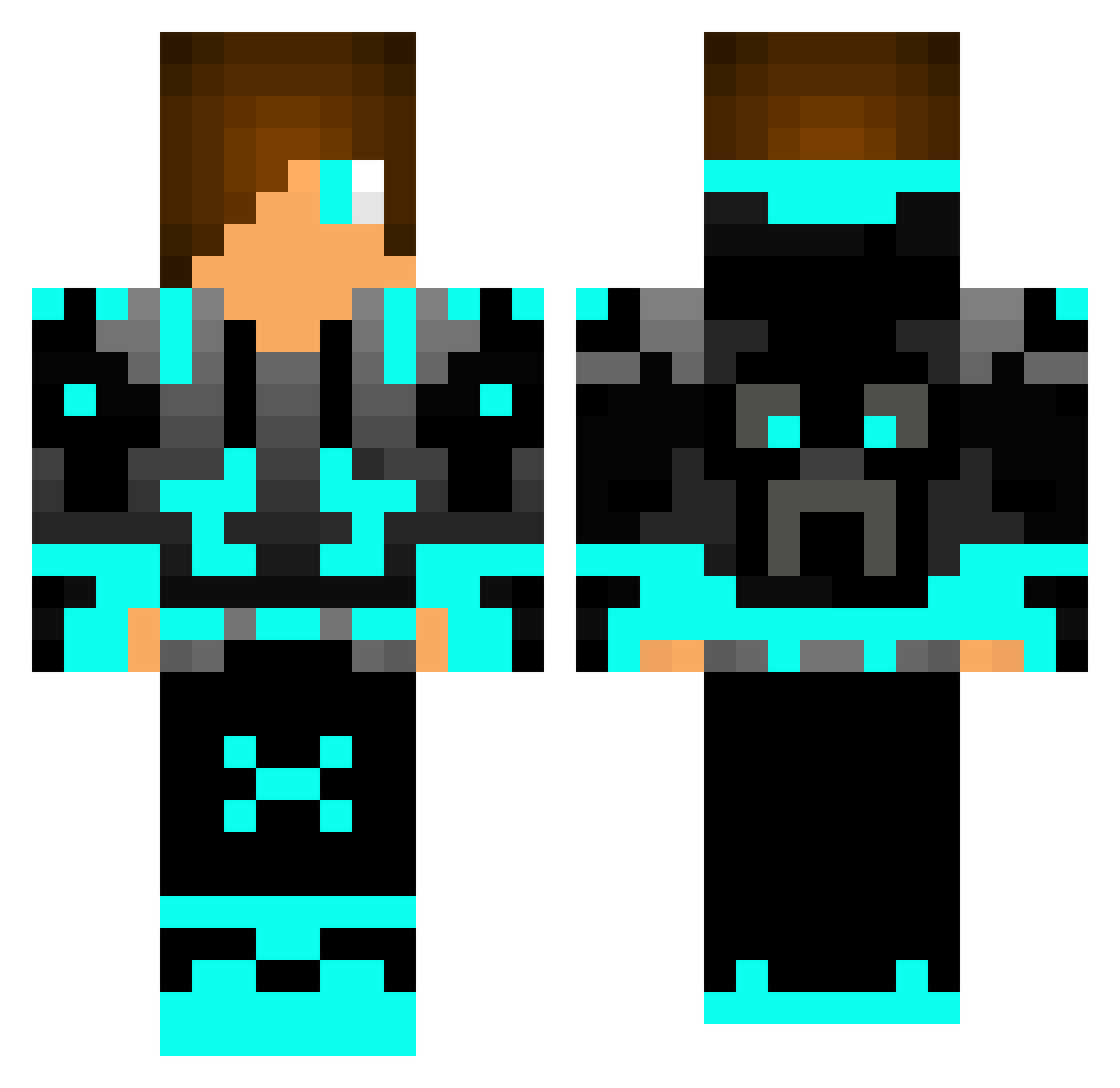hamxaa Minecraft skin, front and back view