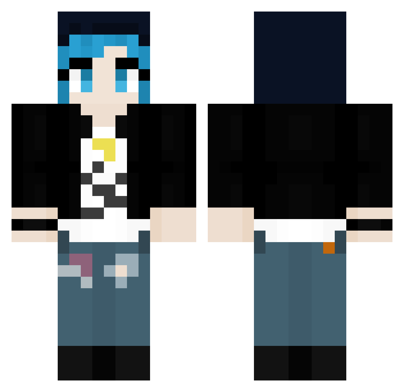 chloeisawesome Minecraft skin, front and back view