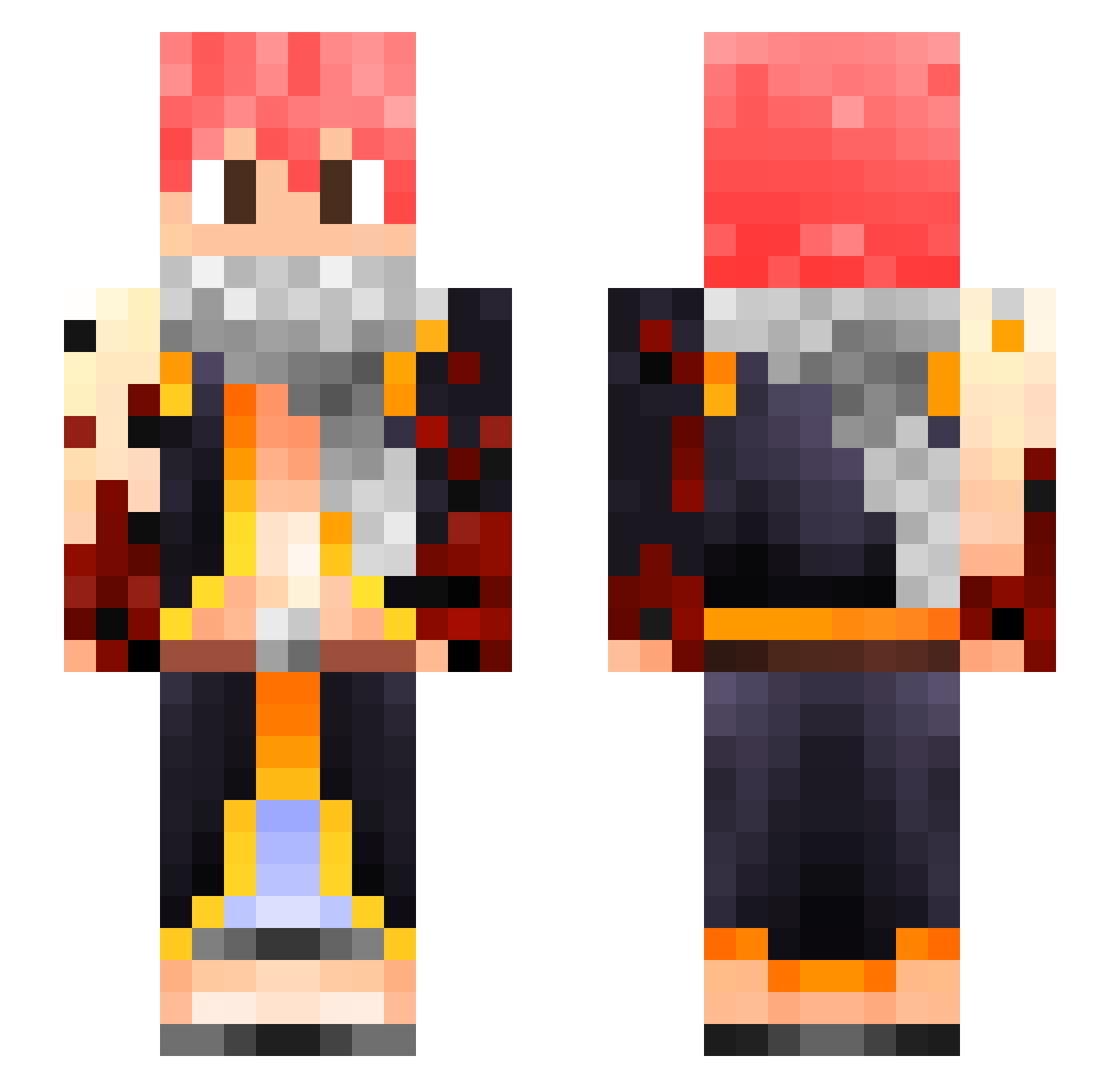 Naeglectic Minecraft skin, front and back view