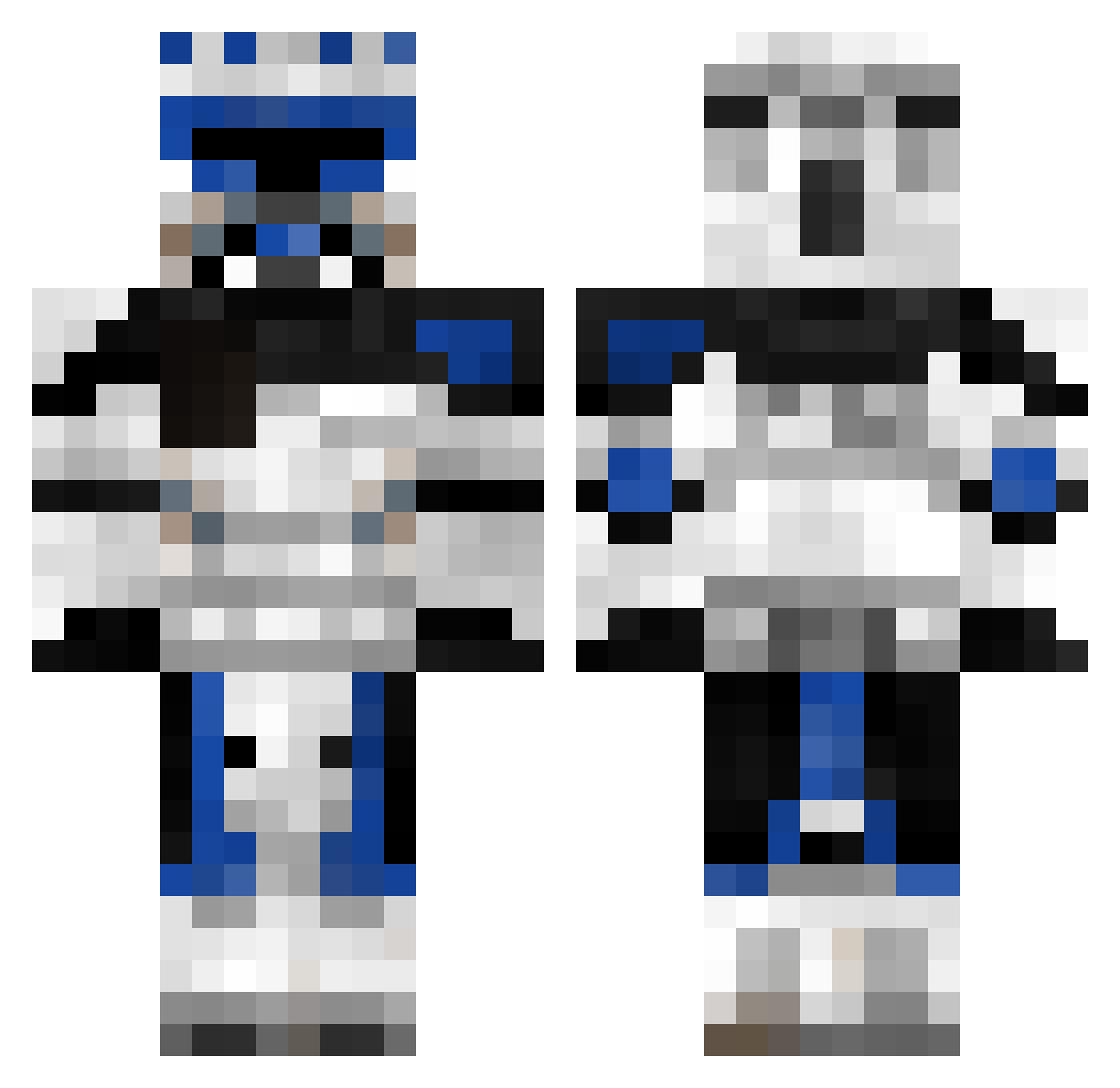 350p Minecraft skin, front and back view