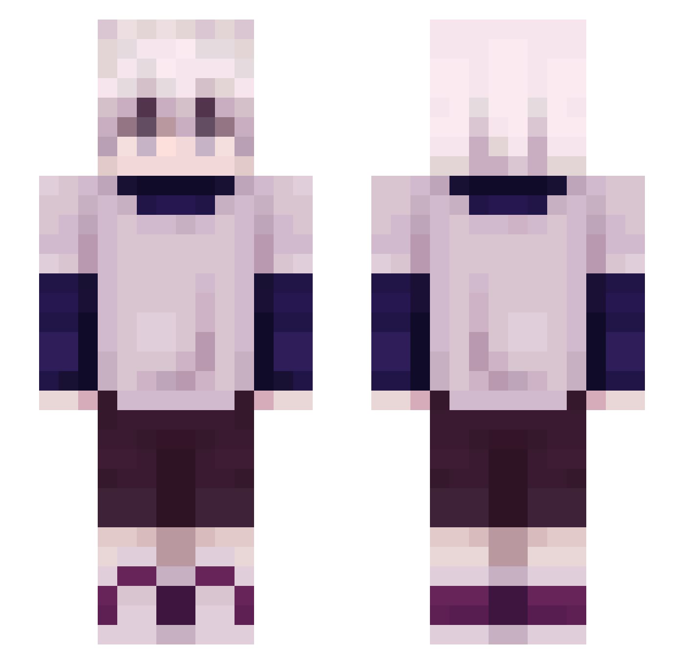 CalvitoTWRS Minecraft skin, front and back view