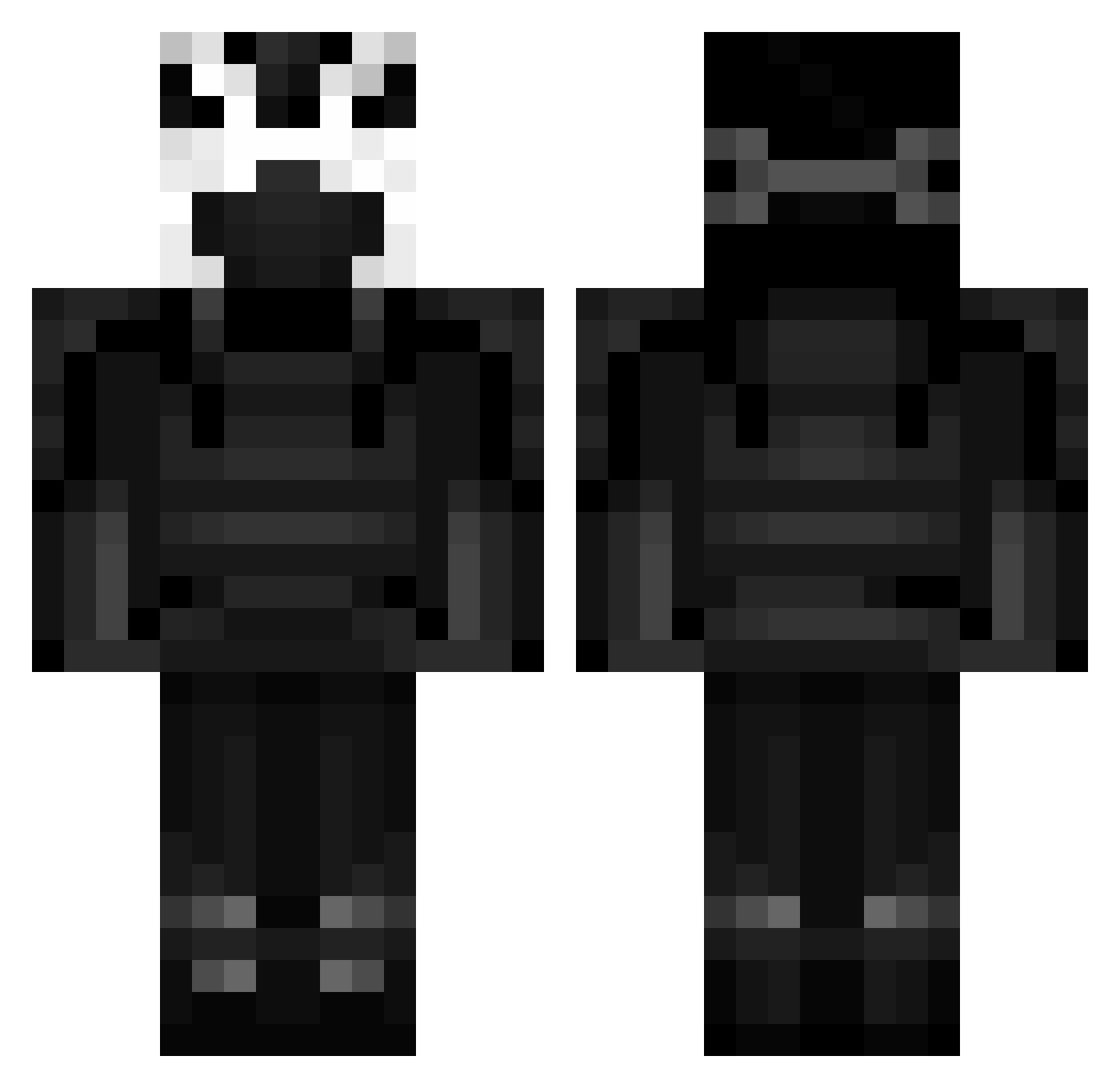 theBozeer Minecraft skin, front and back view