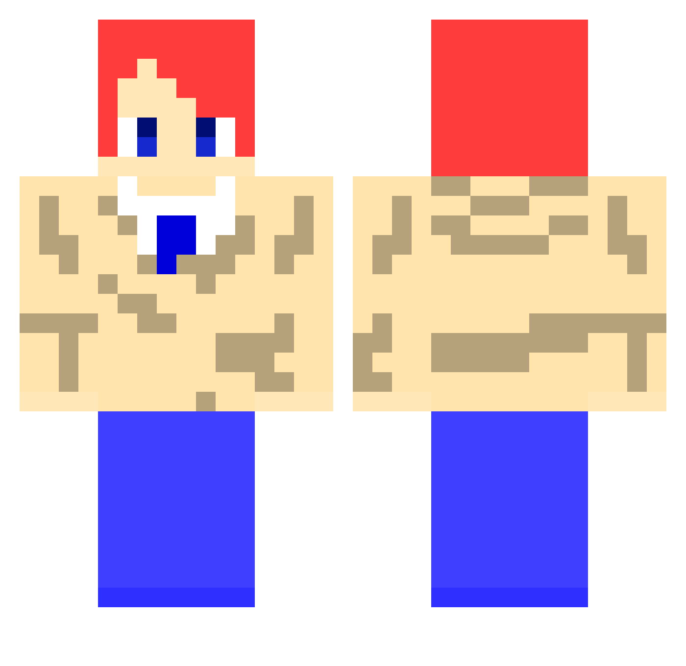 2kazu Minecraft skin, front and back view