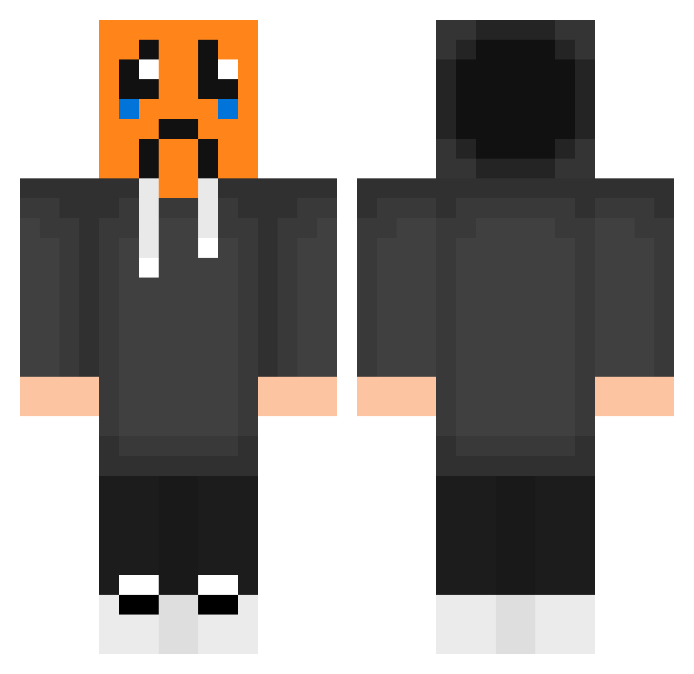 WendigoMester Minecraft skin, front and back view