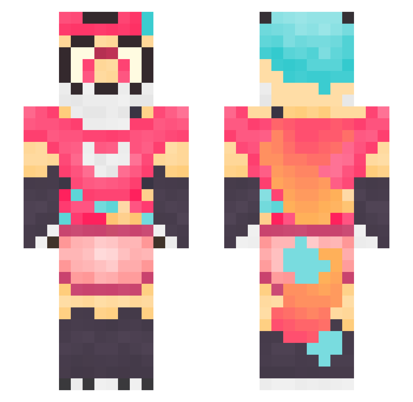 ScratchyCat158 Minecraft skin, front and back view