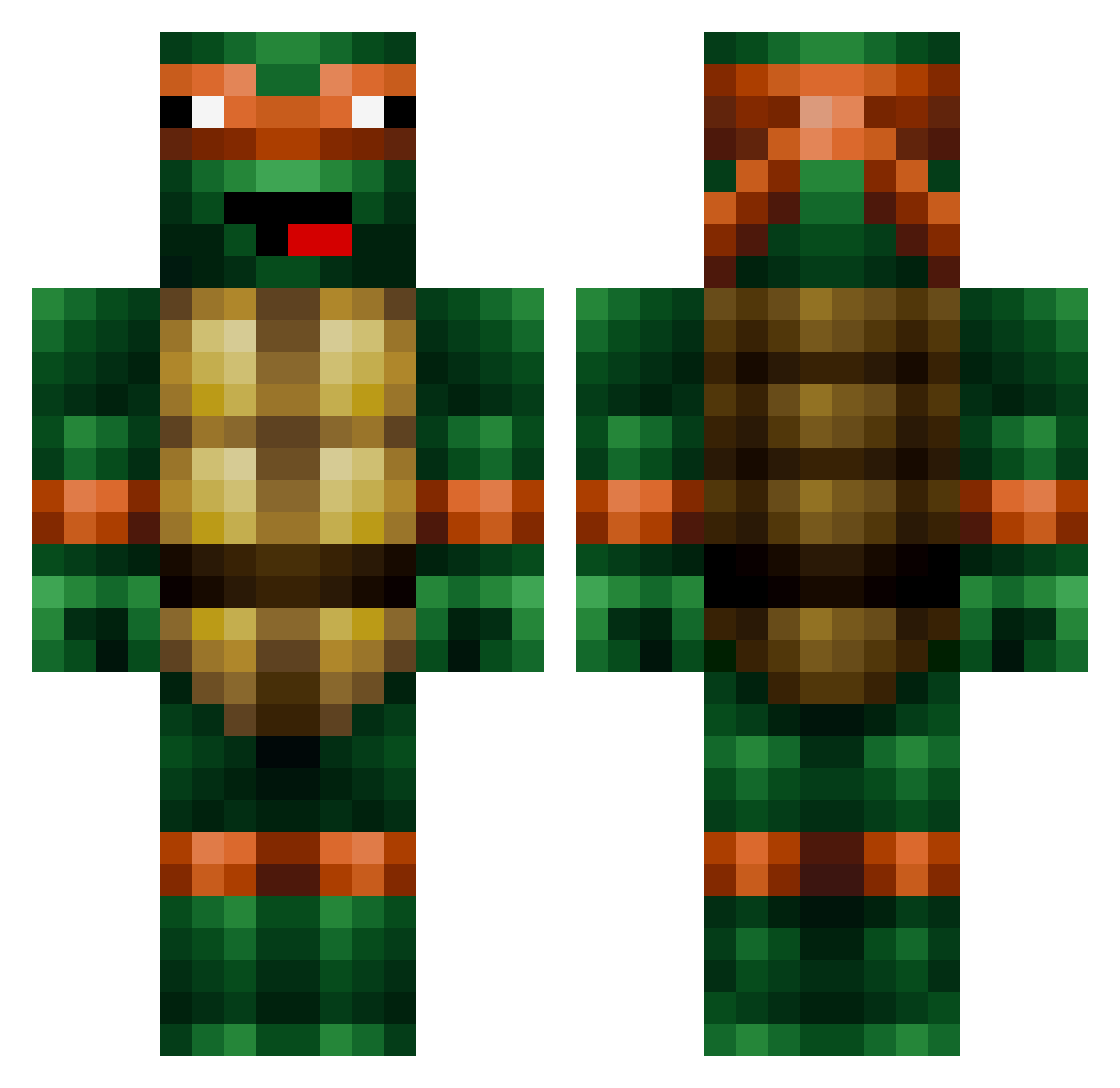 VITAUM64 Minecraft skin, front and back view