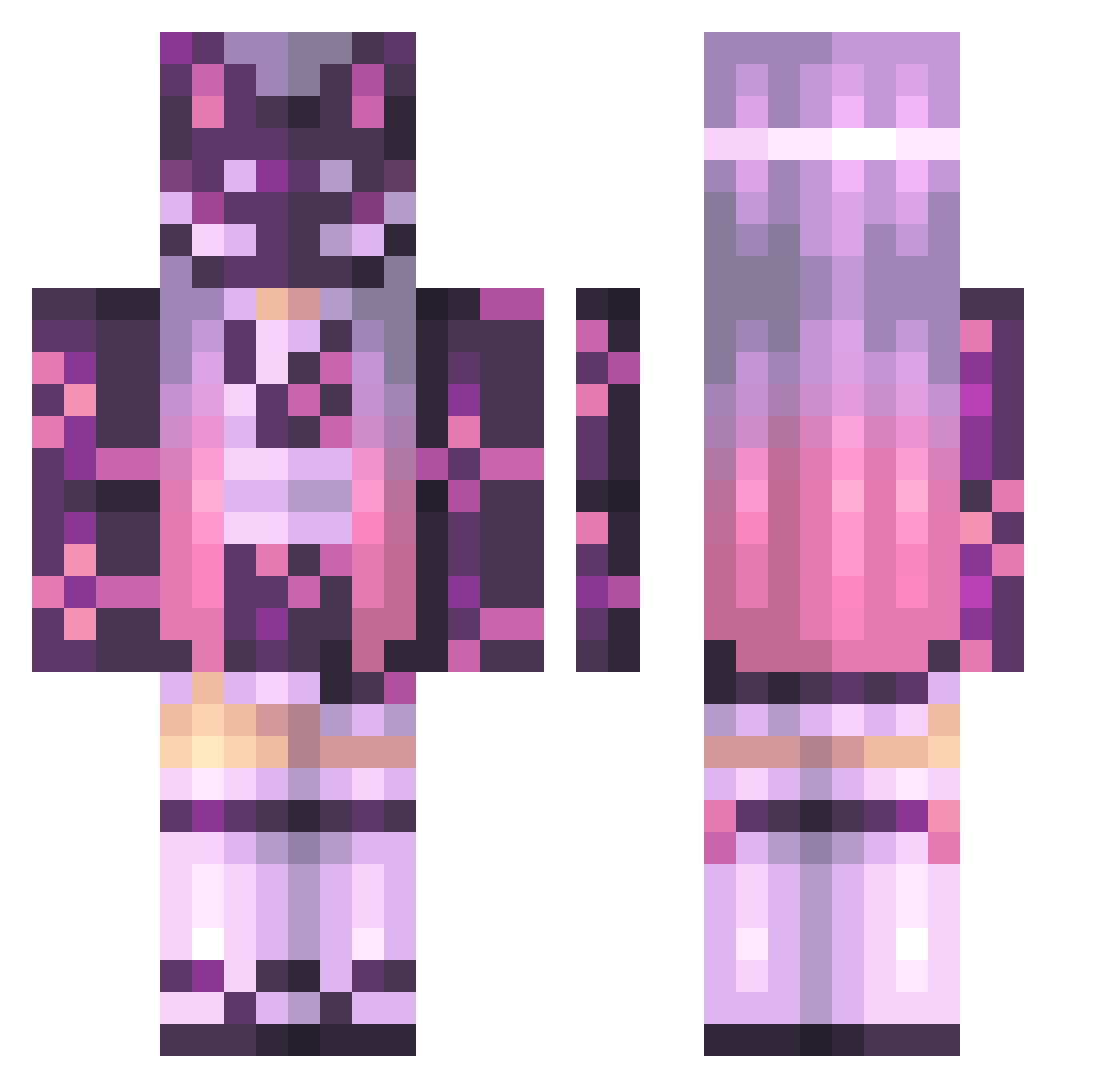 kamlocikk Minecraft skin, front and back view