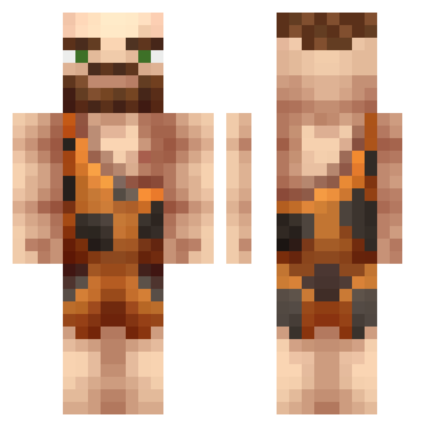 Kimbana Minecraft skin, front and back view