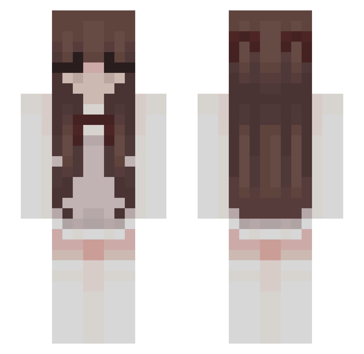 Webbydw Minecraft skin, front and back view